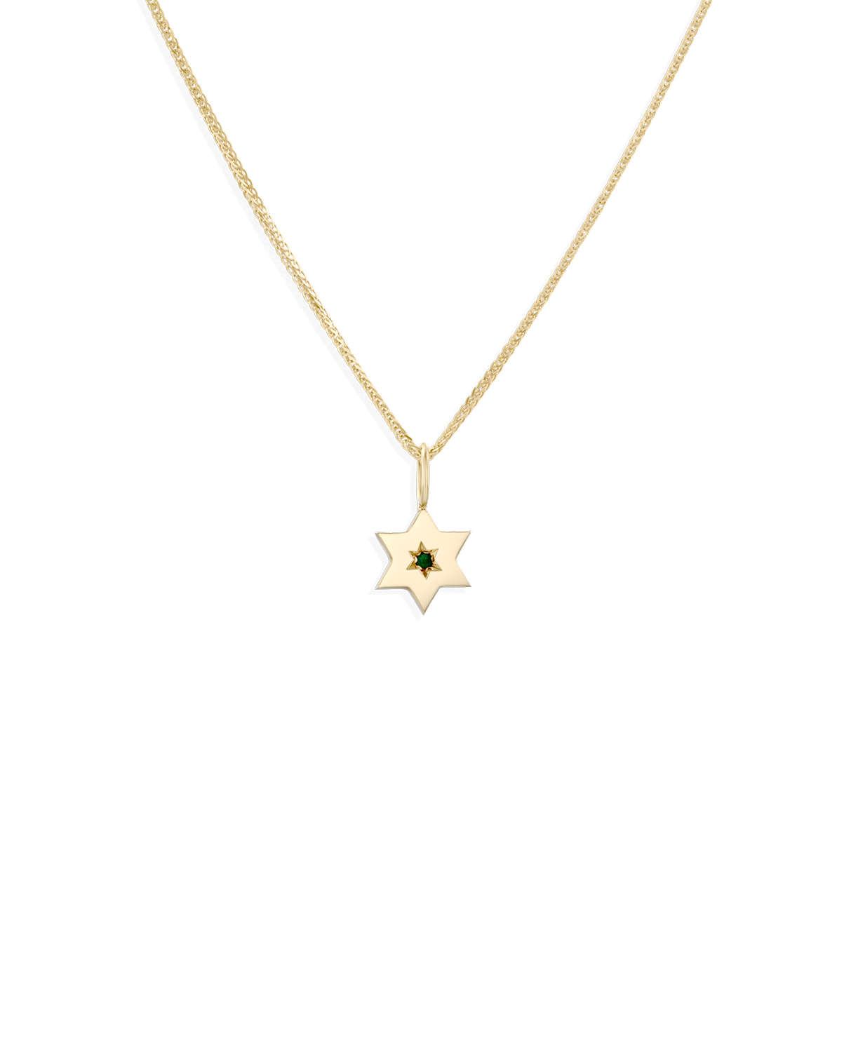The Gaza envelope Shield Star Of David Gold pendant Emerald