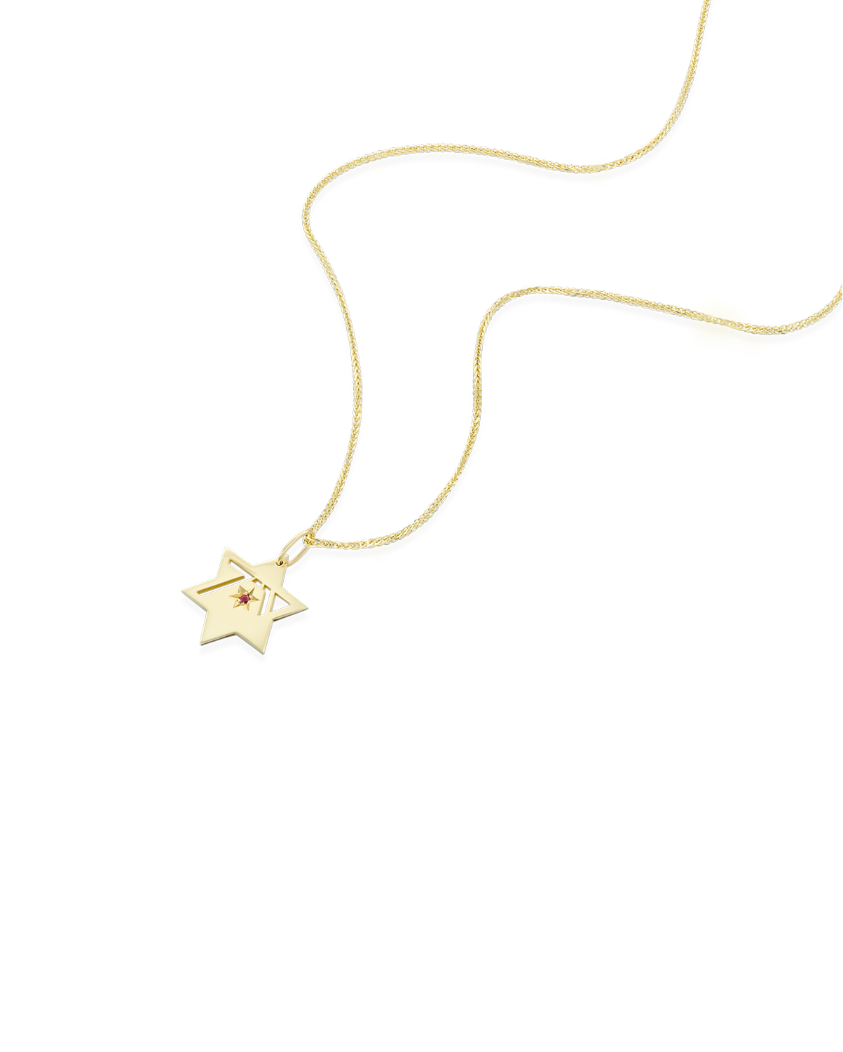 Heroism Star Of David Gold Pendant With Ruby
