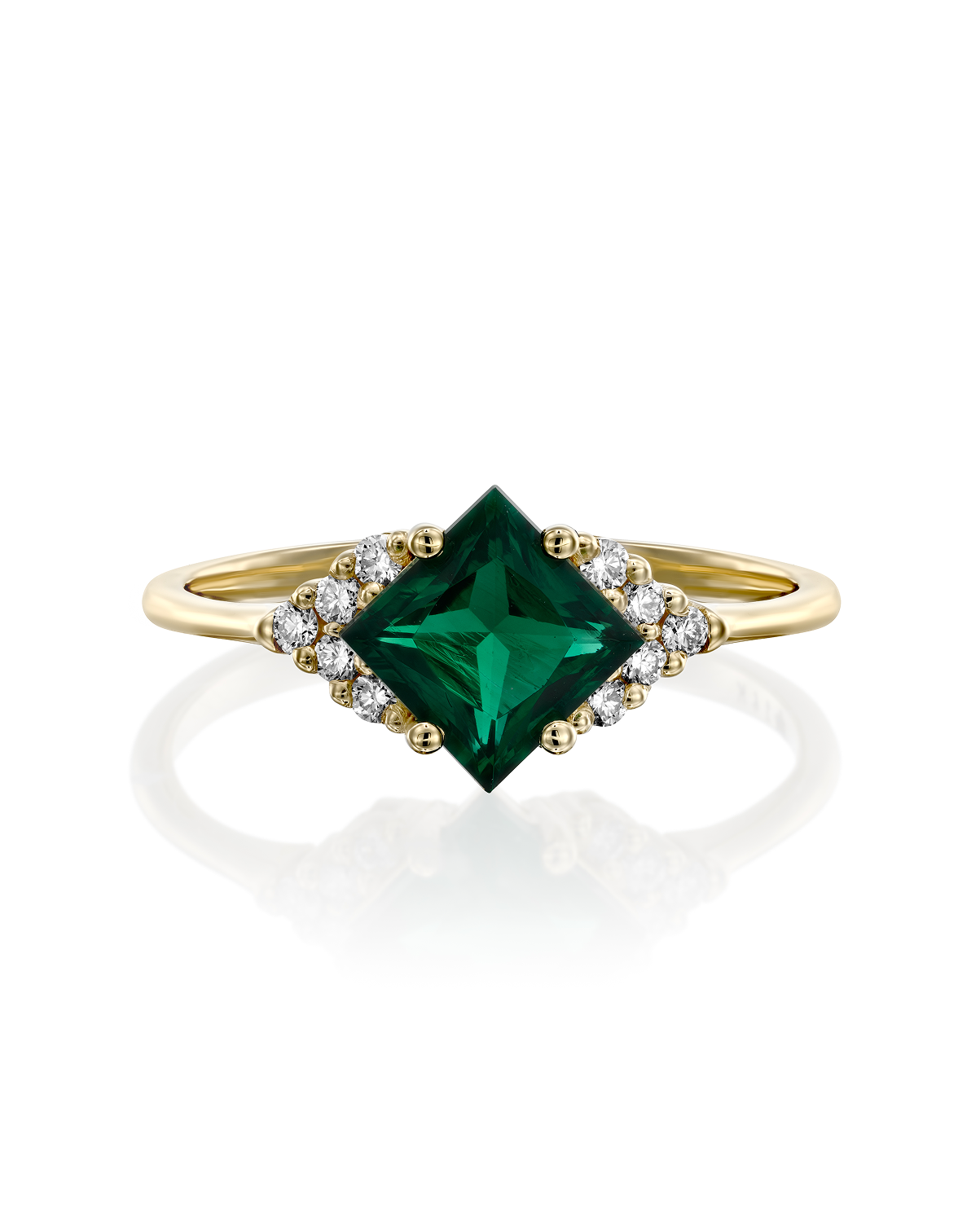 Juliette Ring With Diamonds and Emerald
