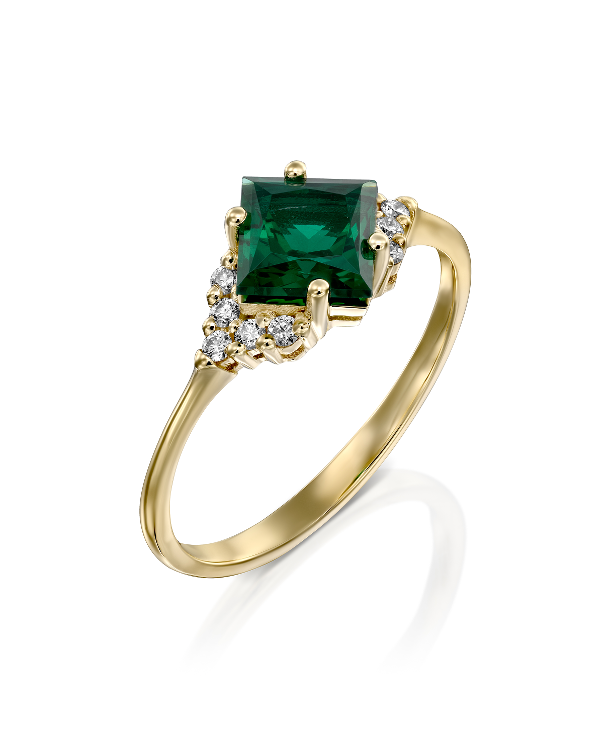 Juliette Ring With Diamonds and Emerald