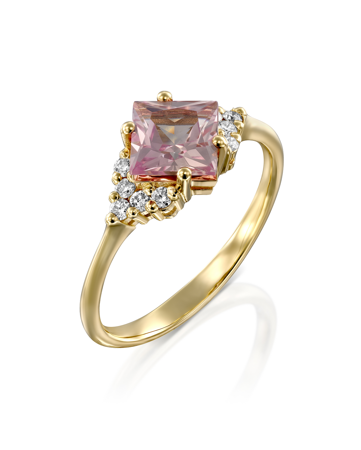 Juliette Ring With Diamonds and Morganite