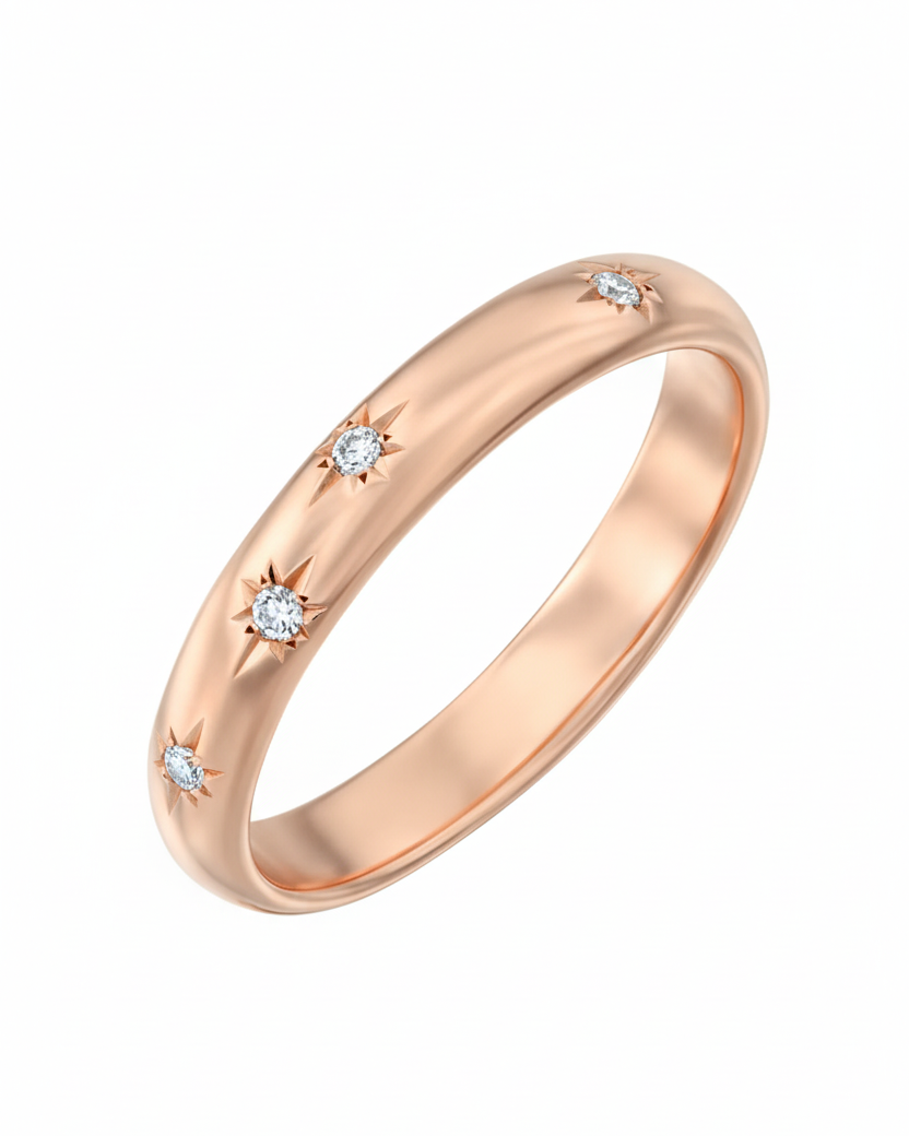 Dylan Gold Ring Diamonds Star Setting