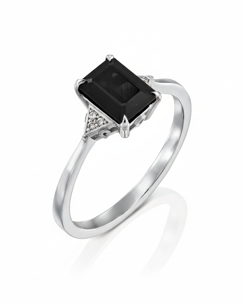 Meghan Ring With Black Diamond