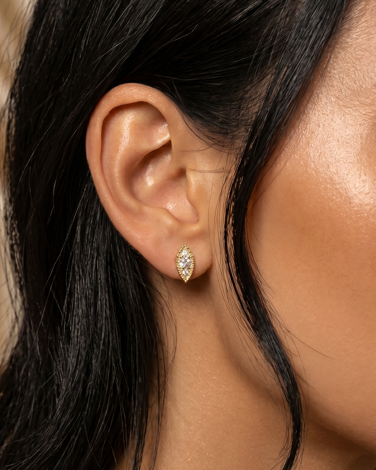 Jane Gold Earring White diamonds