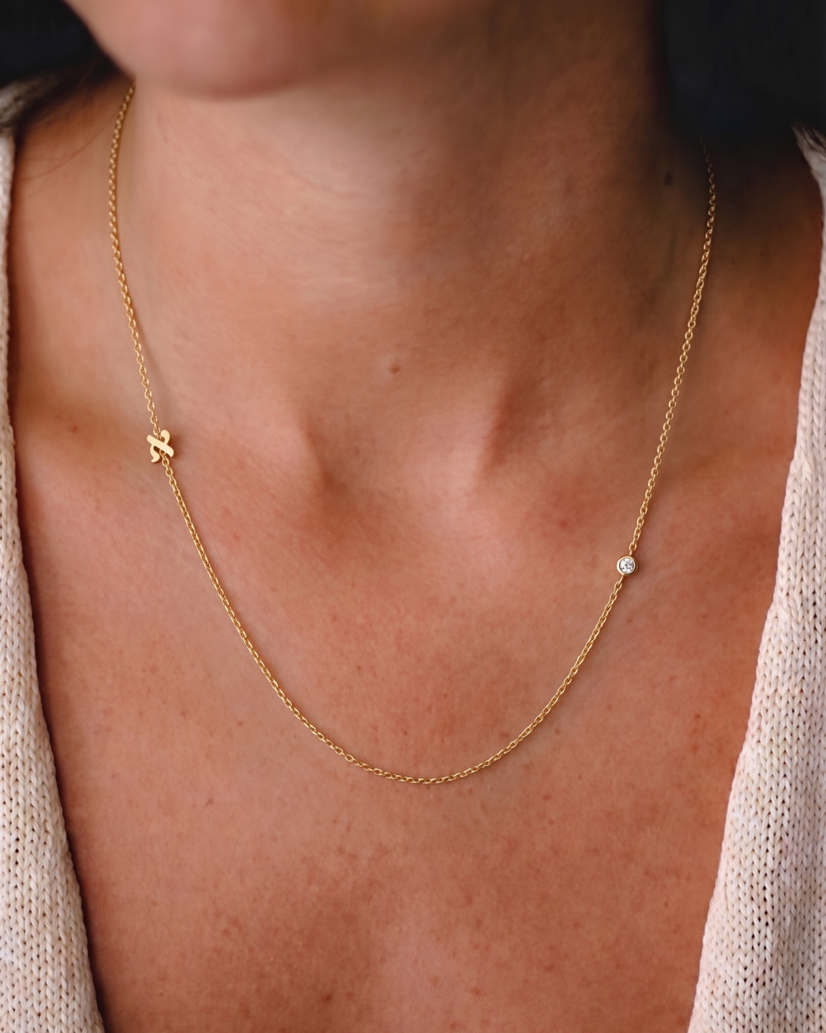 Floating letter Necklace With Alex