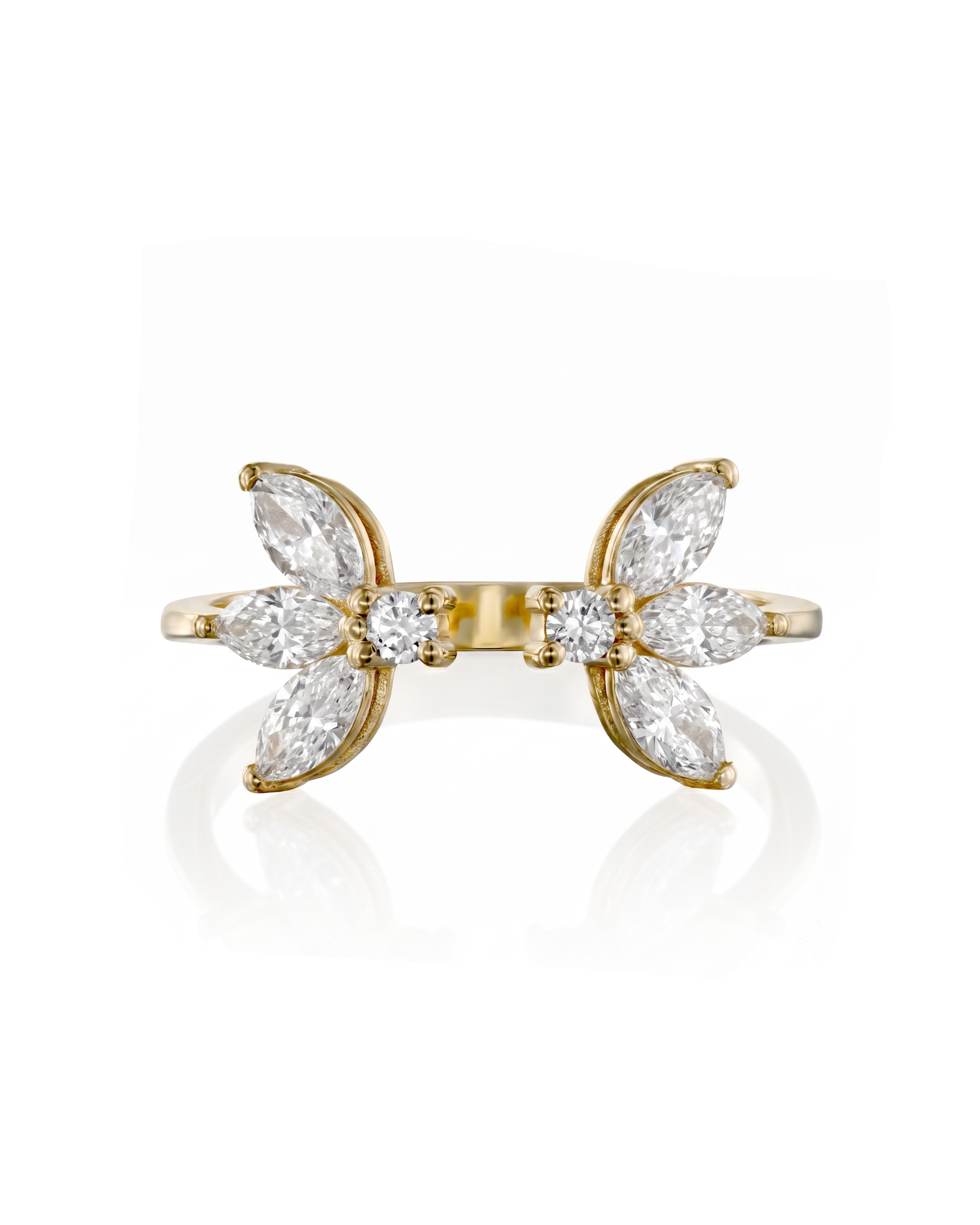 Enlarged Jeanne Bécu Open Gold Ring diamonds