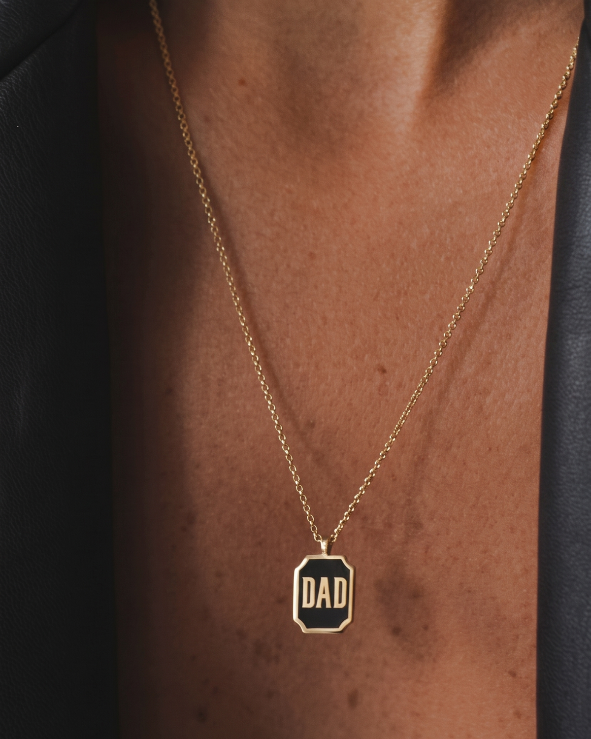Enamel DAD / MOM Necklace
