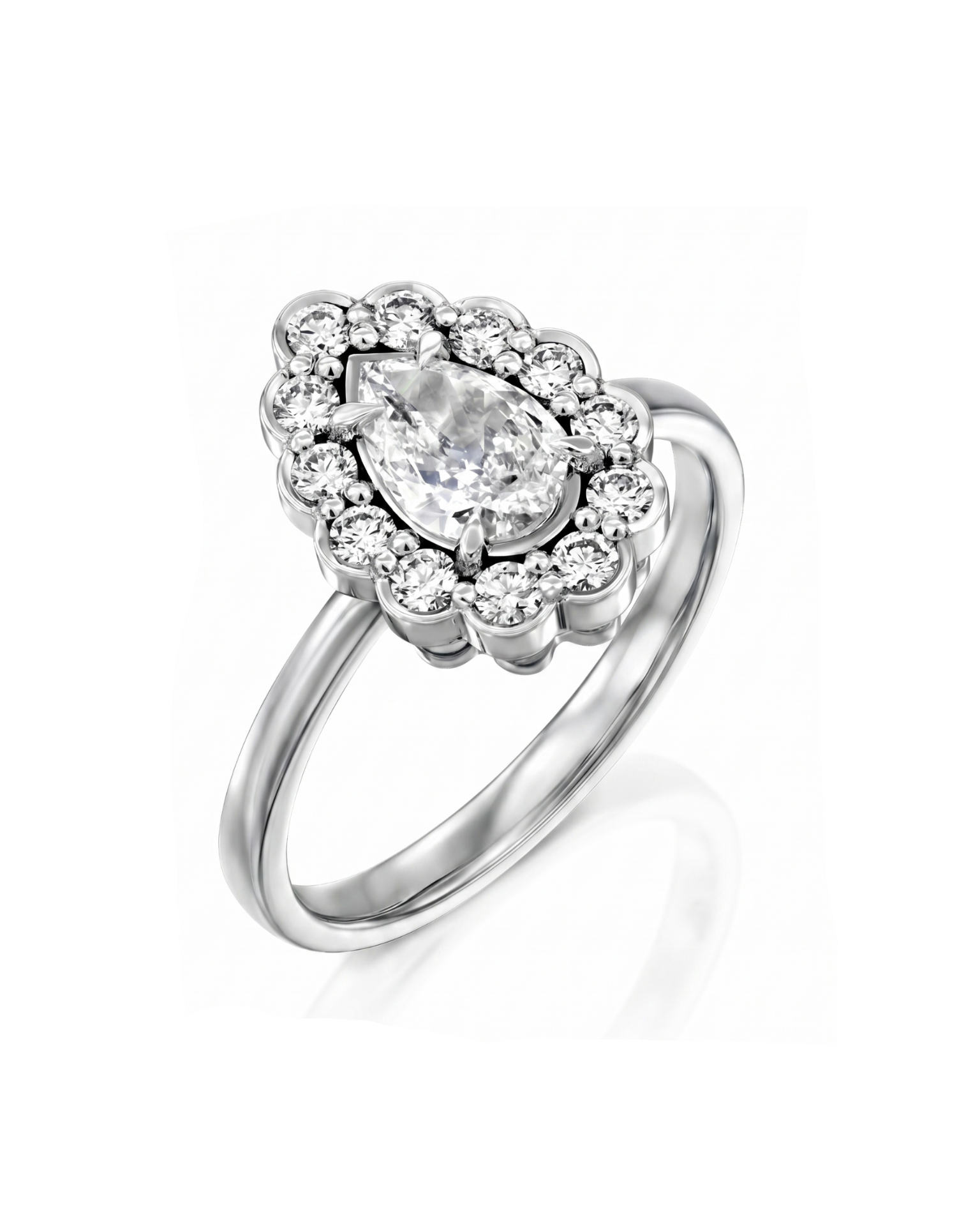 Marie Antoinette Gold Ring White Diamonds