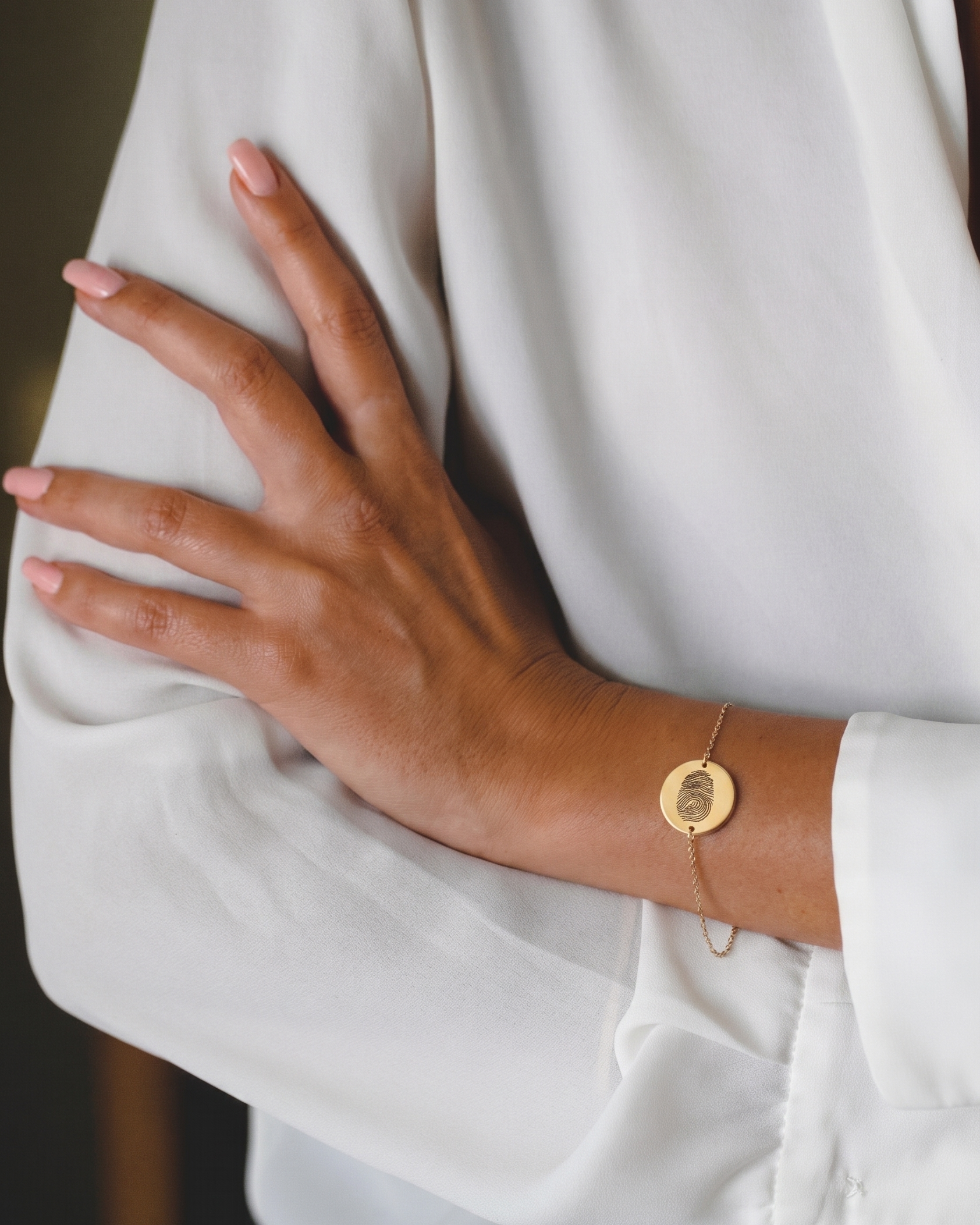 Chiara Gold Bracelet with fingerprint engraving
