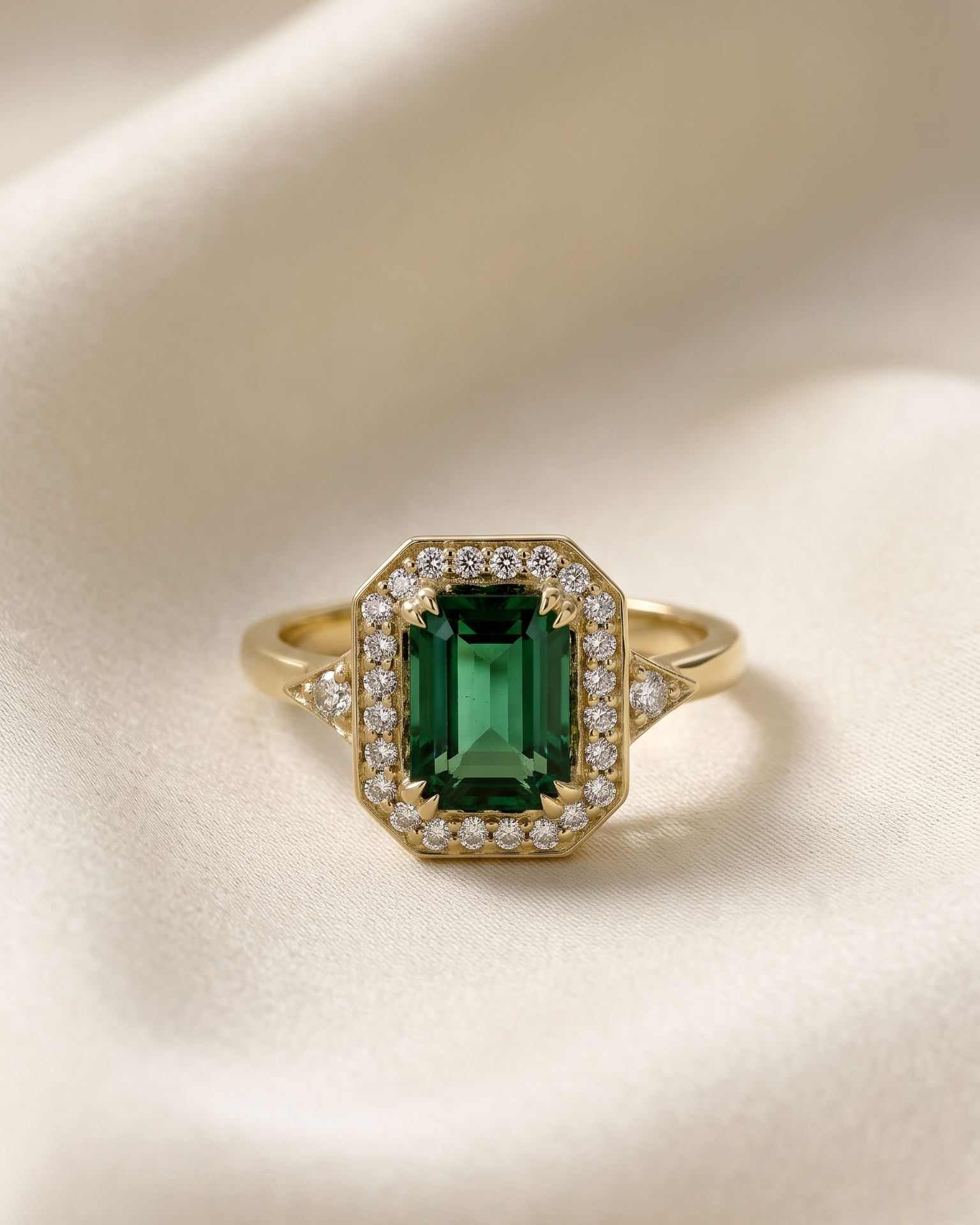 Katerina Ring With Chatham Emerald