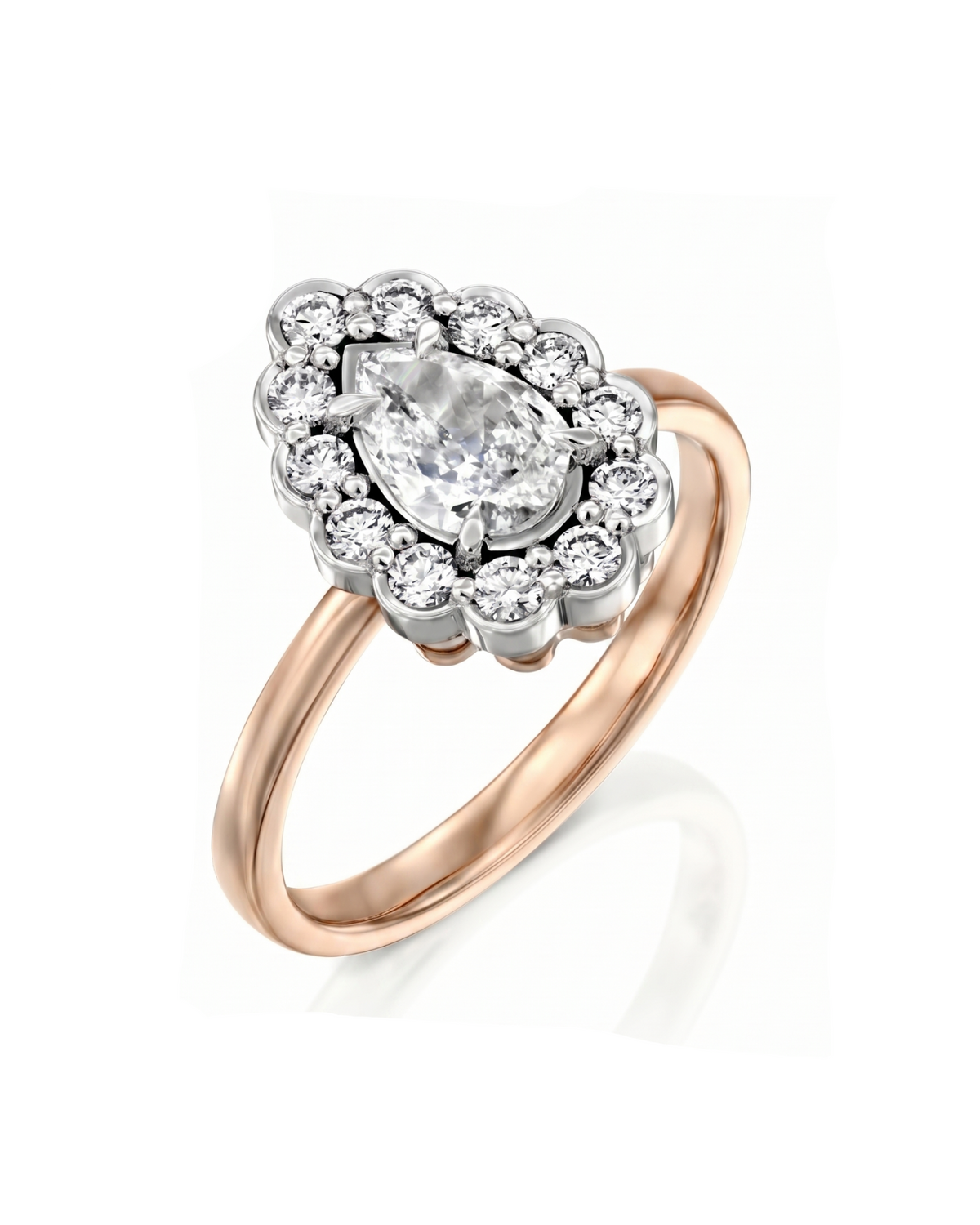 Marie Antoinette Gold Ring White Diamonds