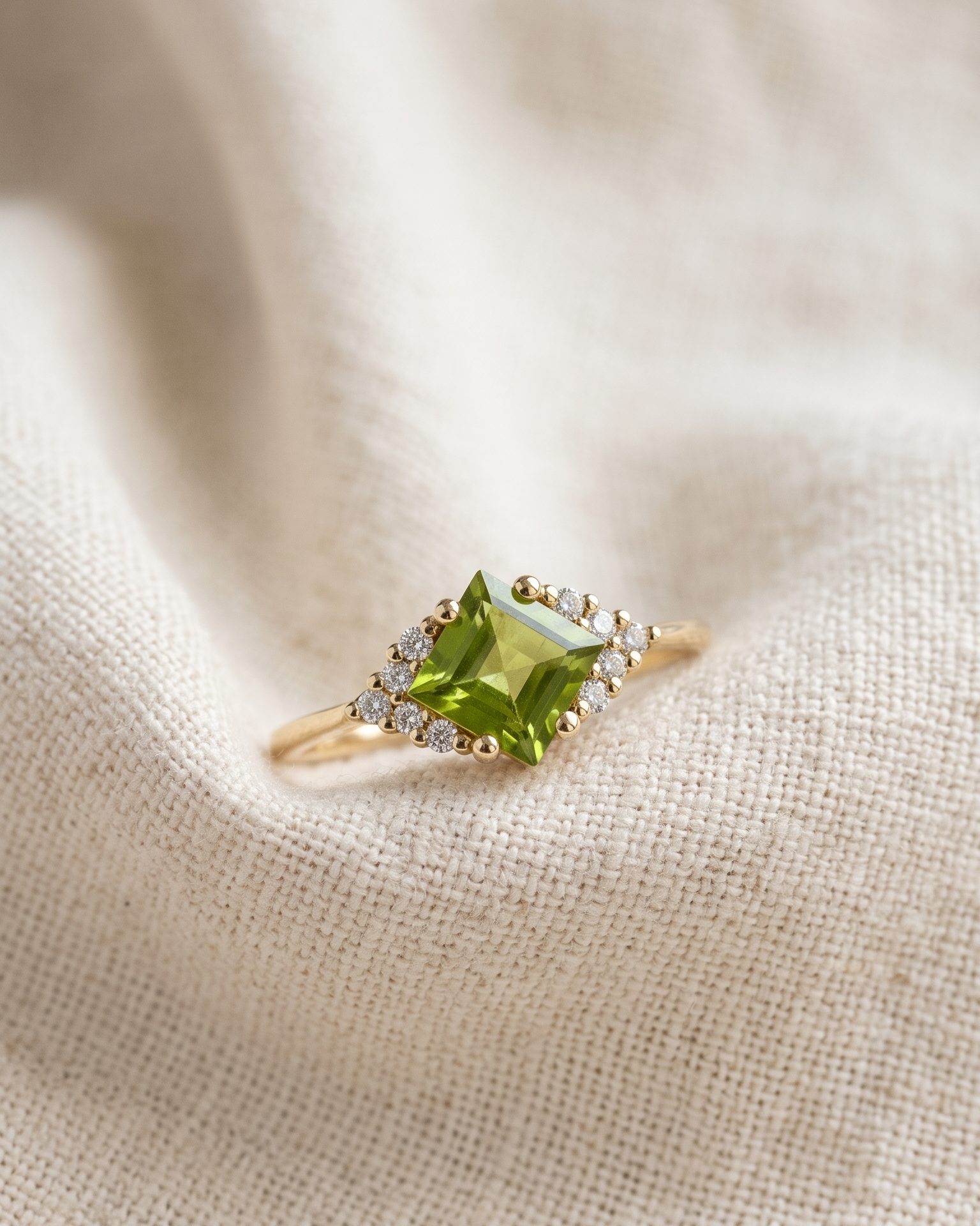 Juliette Ring With Diamonds and peridot