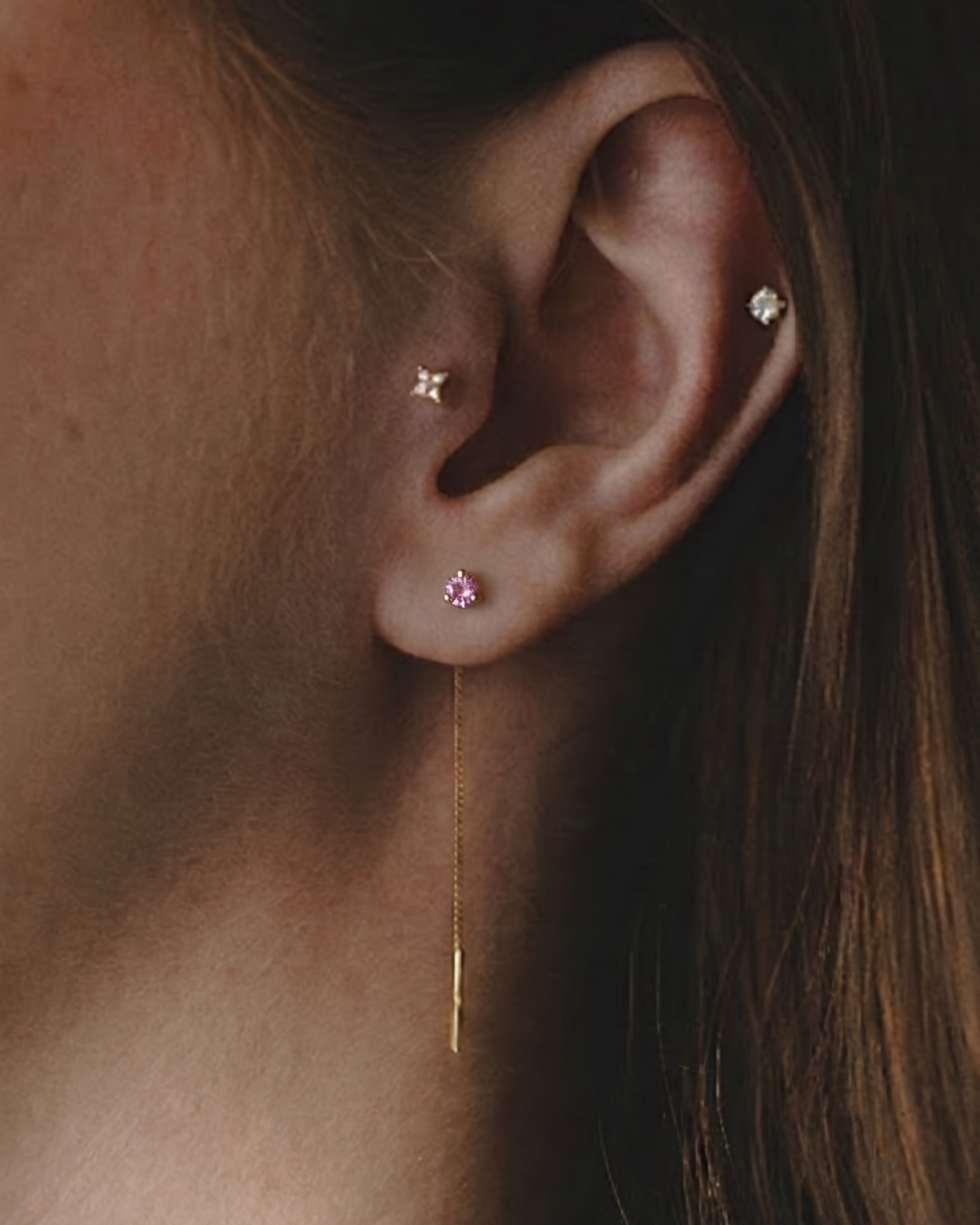 Noni Earring With pink Sapphire