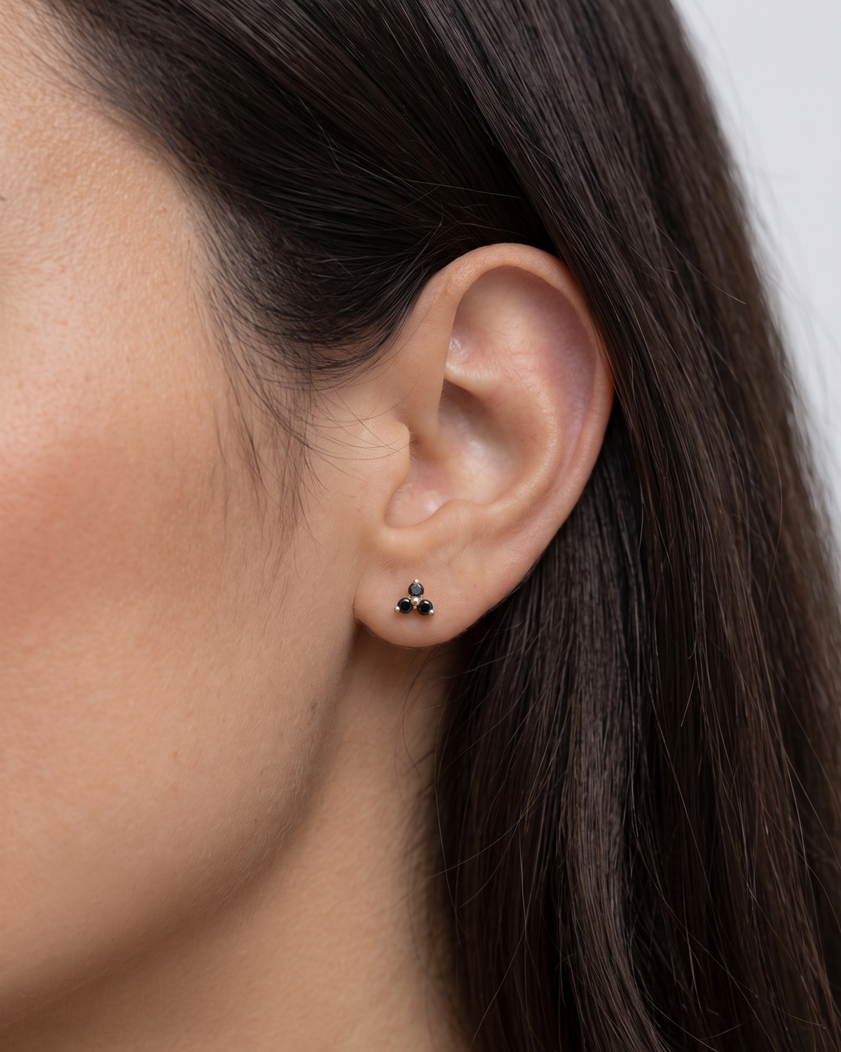 Grace Piercing Earring With Black Diamonds