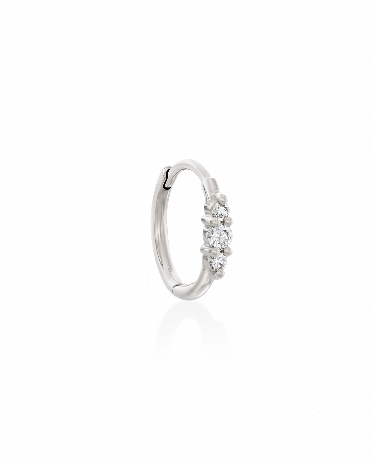 Audrey Hoop Earring with White Diamonds