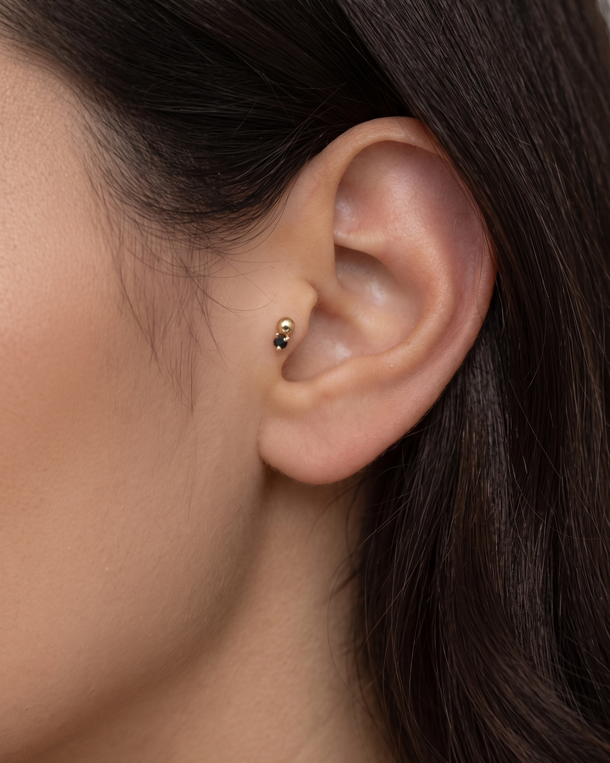 Marie Piercing Earring With Black Diamond