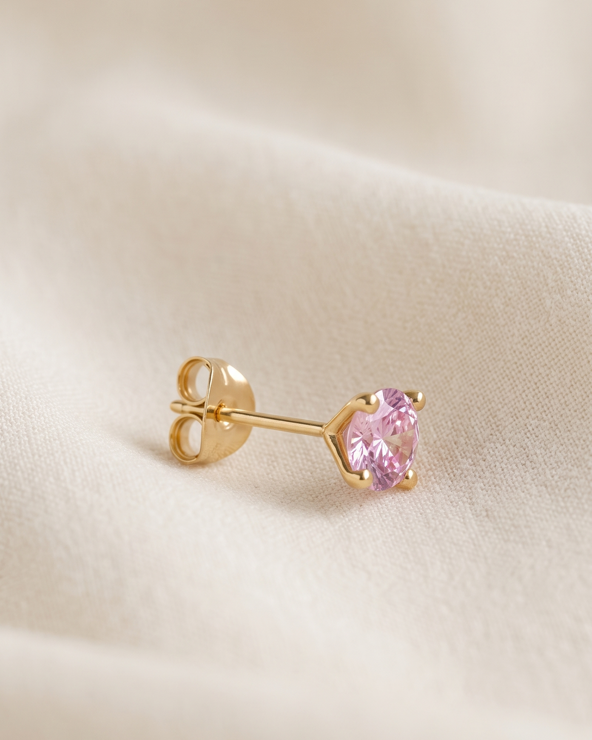 Martina Gold Earring 5mm pink sapphire