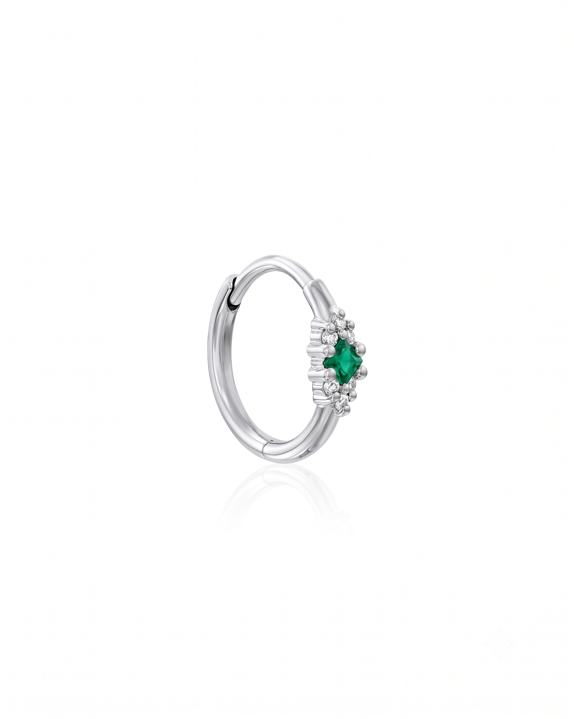 Juliette hoop Emerald and Diamonds