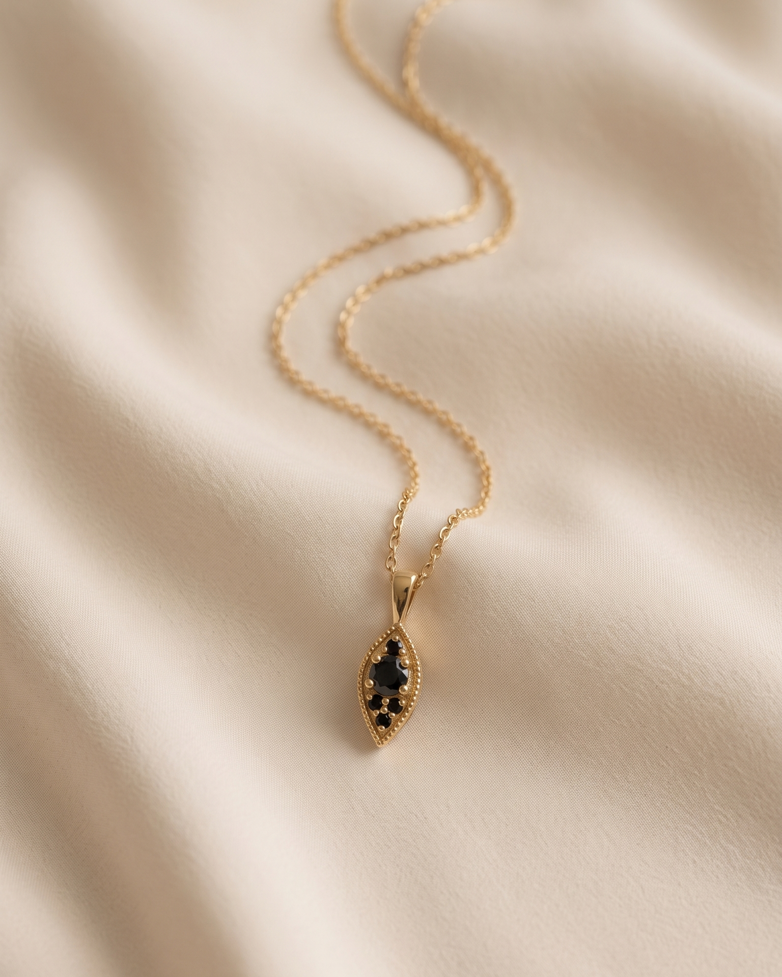 Jane Gold Necklace Black Diamond