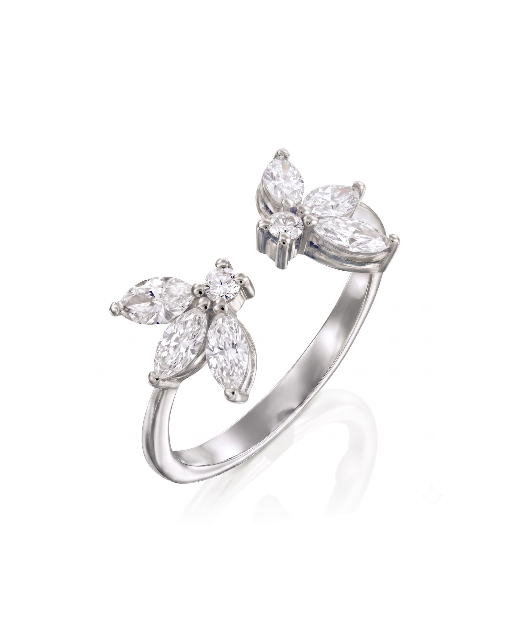 Enlarged Jeanne Bécu Open Gold Ring diamonds