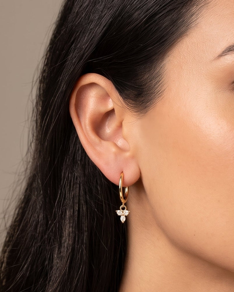 kylie hoop grace diamond gold earring