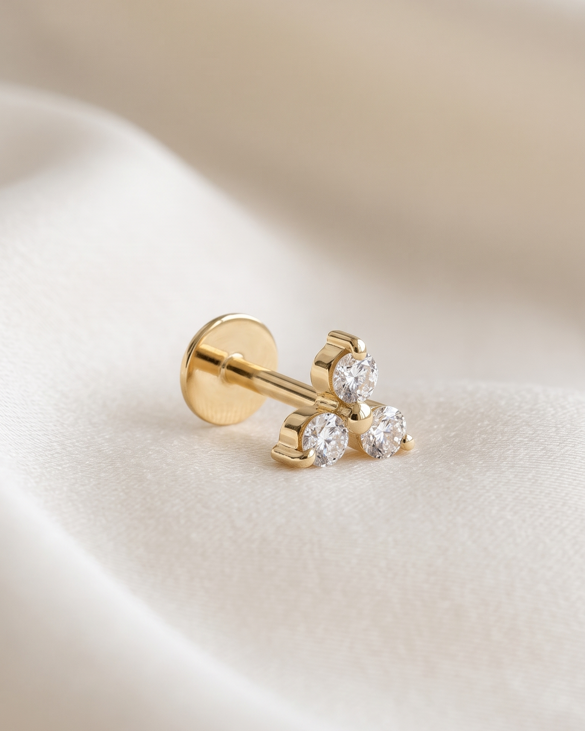 Grace Piercing Earring With White Diamonds