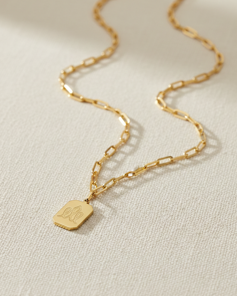 Tag Necklace with Engraving
