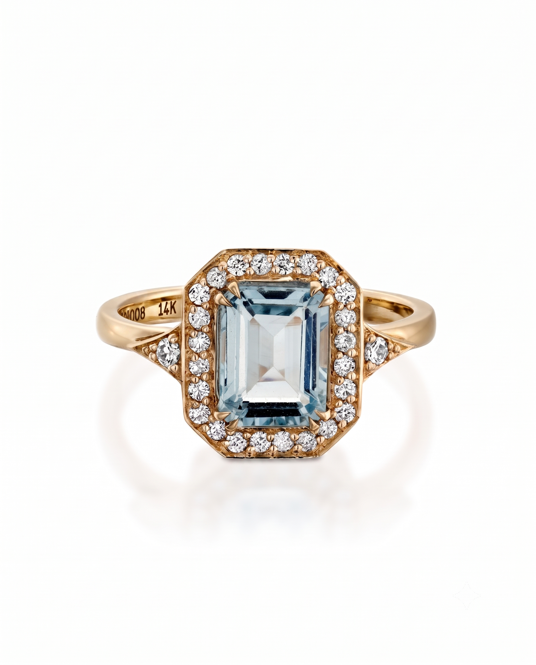 Katerina Gold Ring With Aquamarine