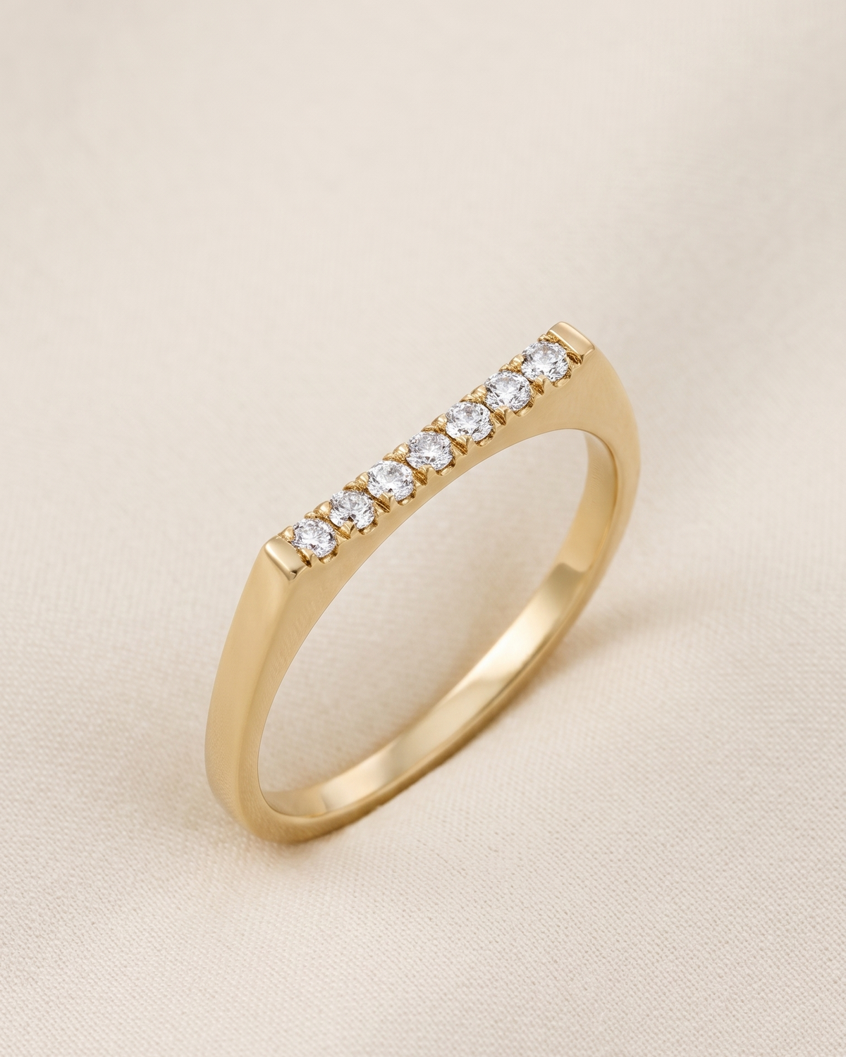 Carrie Gold Ring White Diamonds