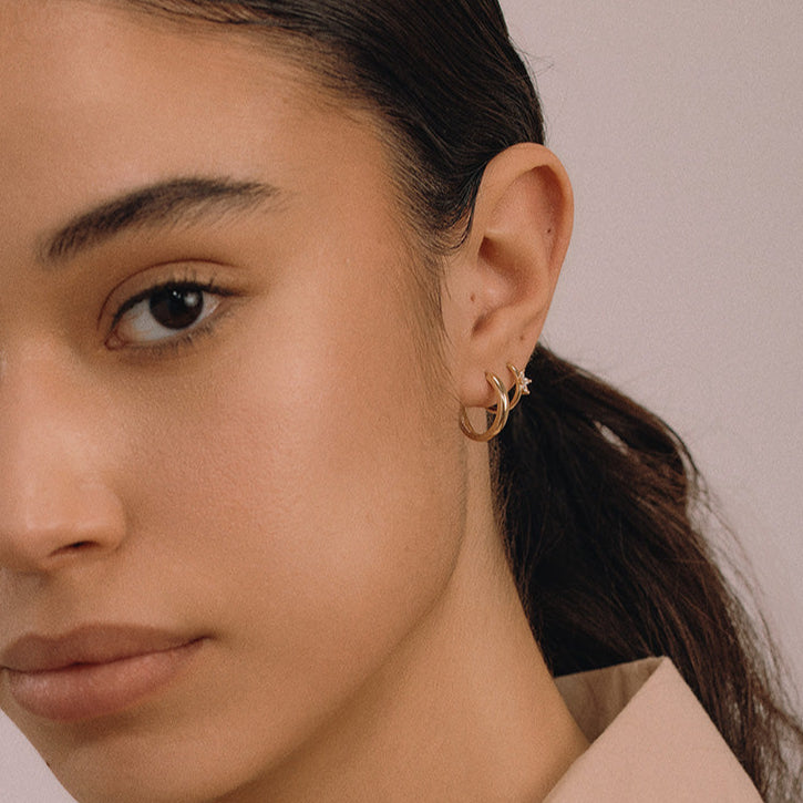 Francoise Hoop Earring White Diamonds