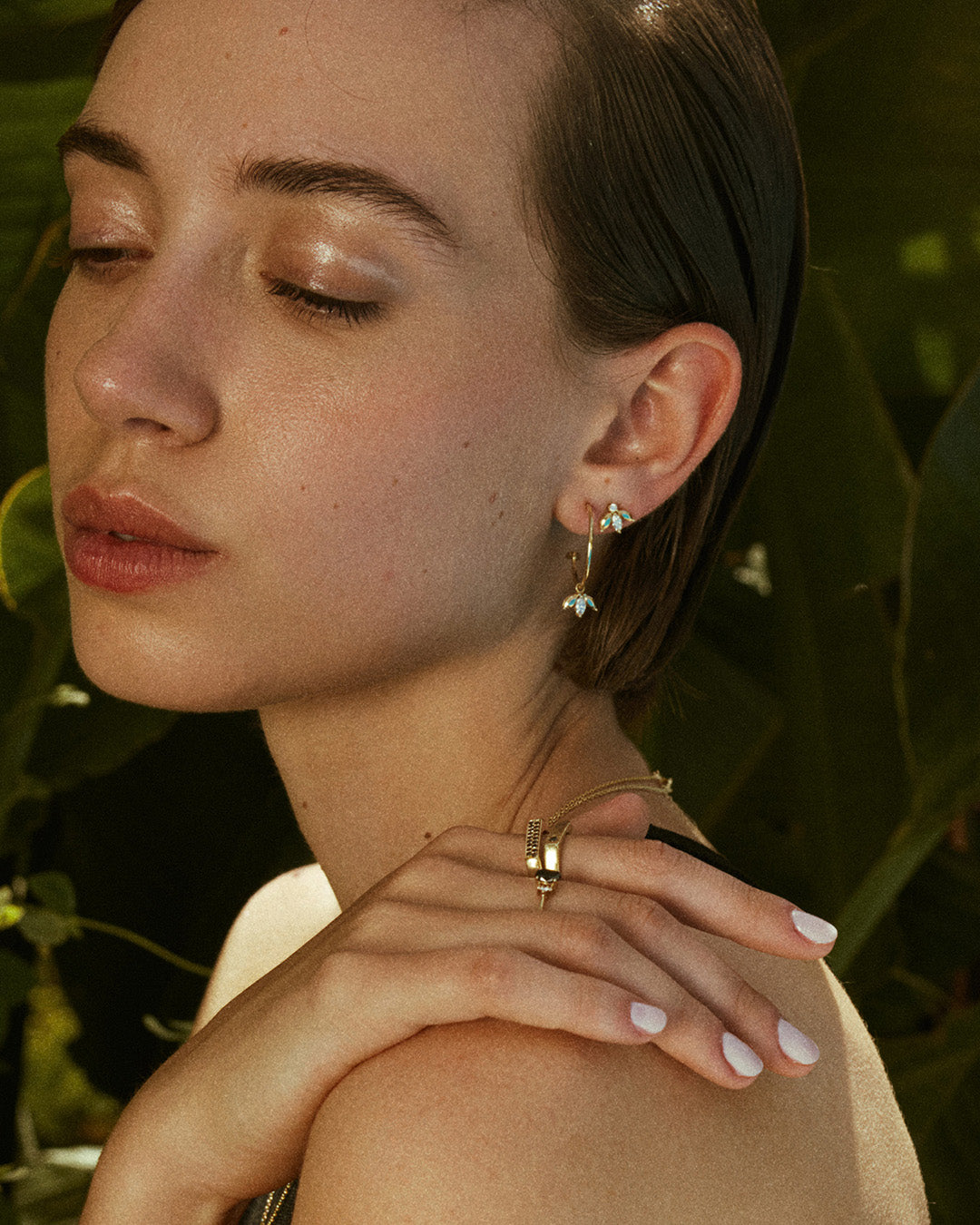 Du Barry Hoop Earring White Diamonds