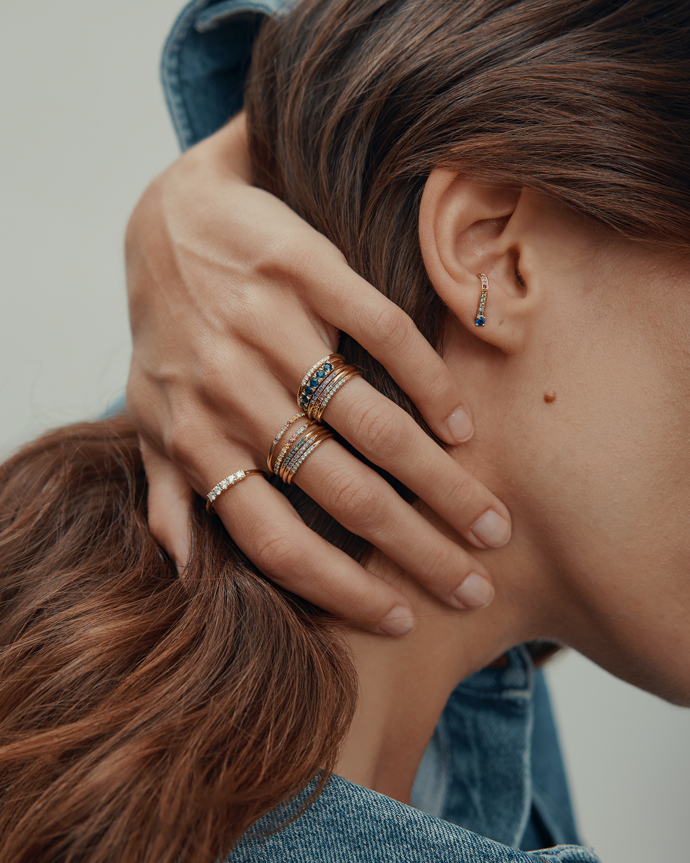 Kelly ring with Blue Topaz - Swiss