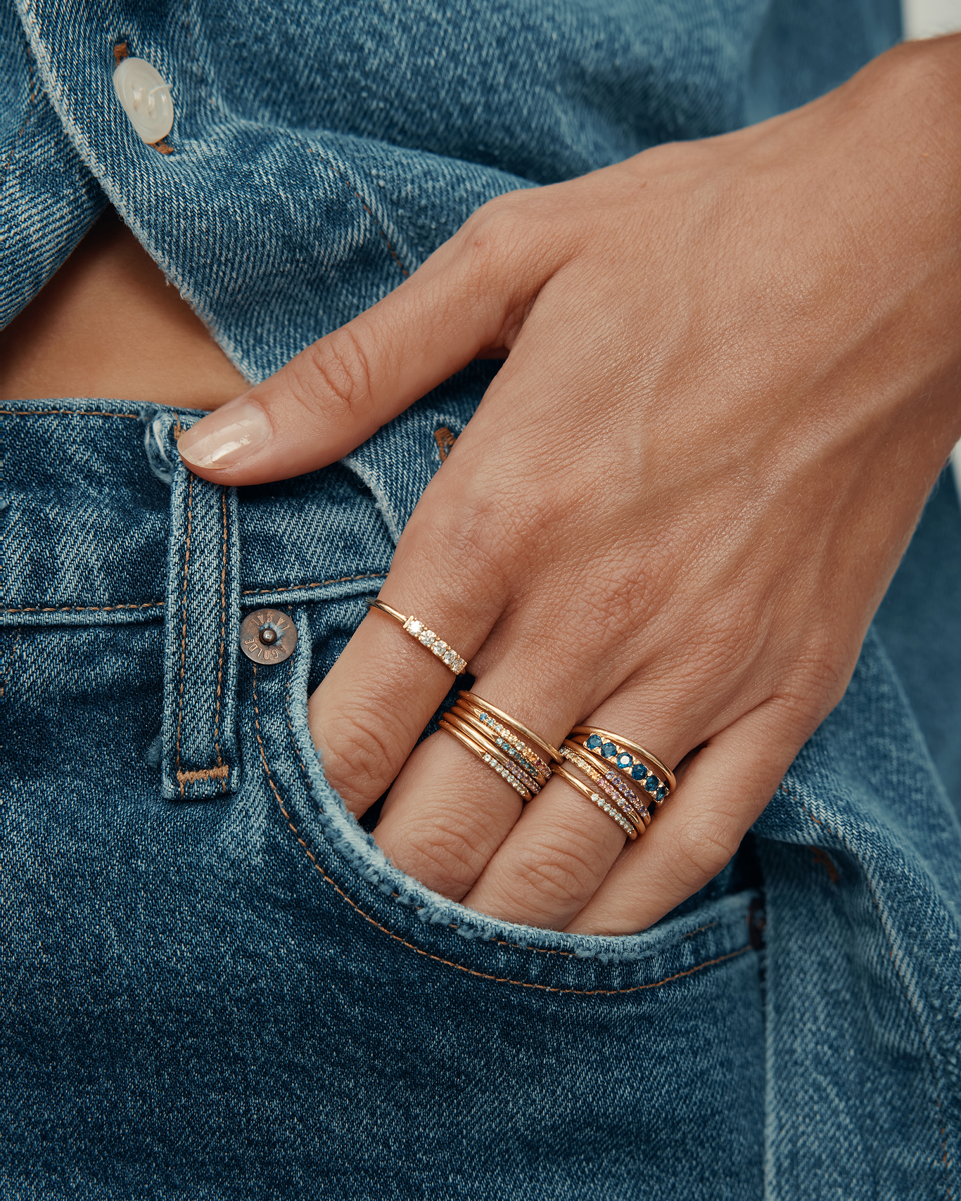 Kelly ring with Blue Topaz - Swiss