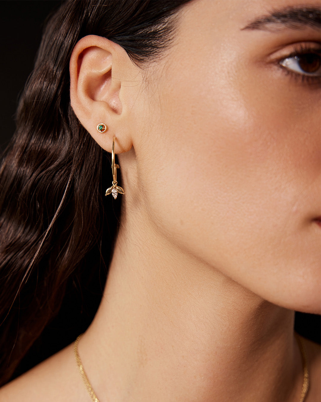 Du Barry Hoop Earring White Diamonds