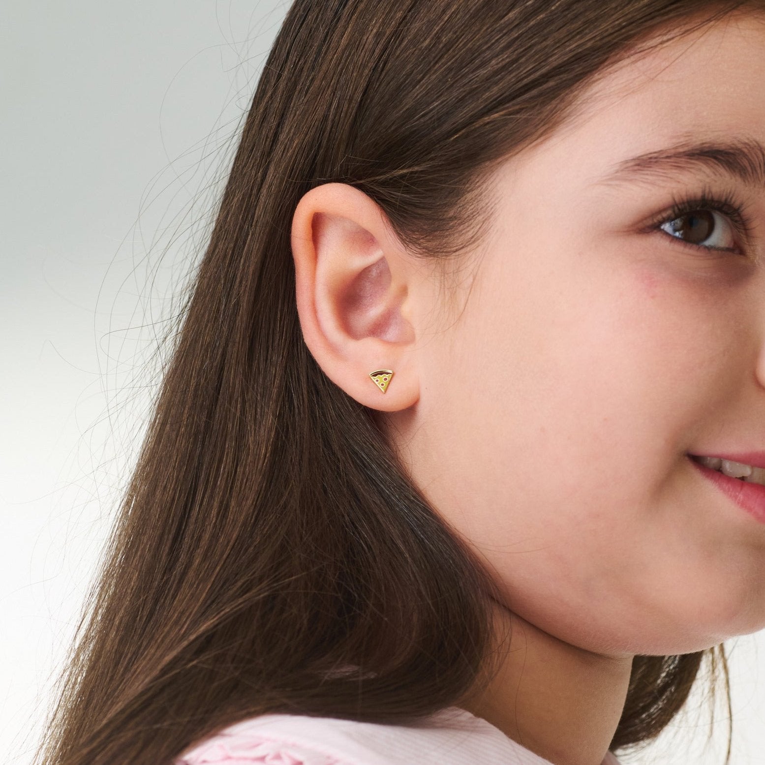 Pizza Gold Earring