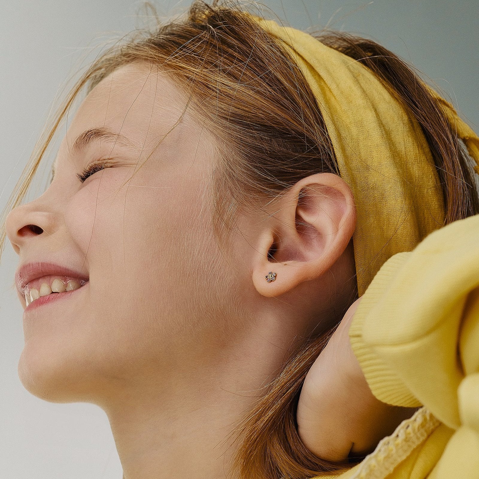 Flower Gold Earrings Pink Sapphire