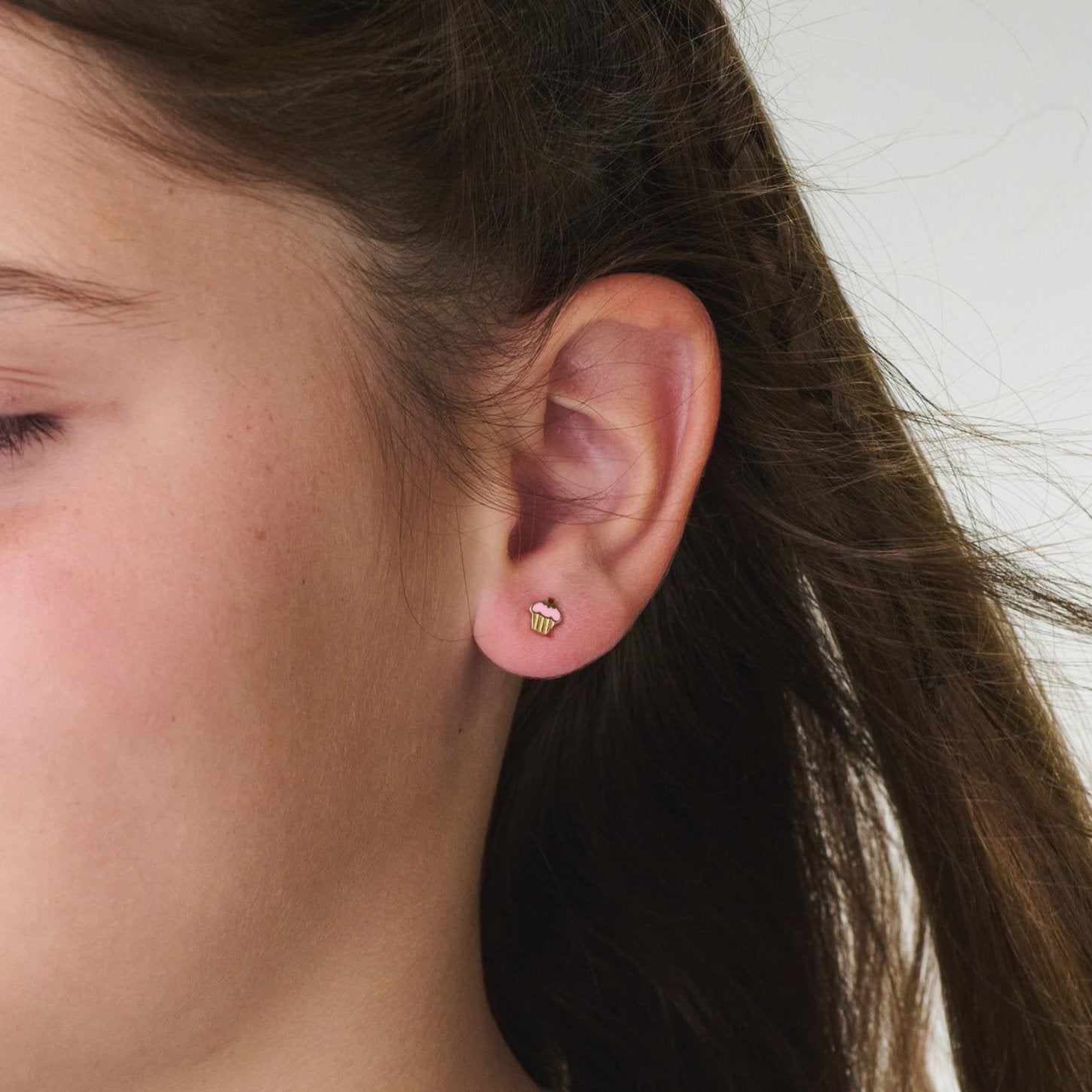 Cupcake Gold Earring