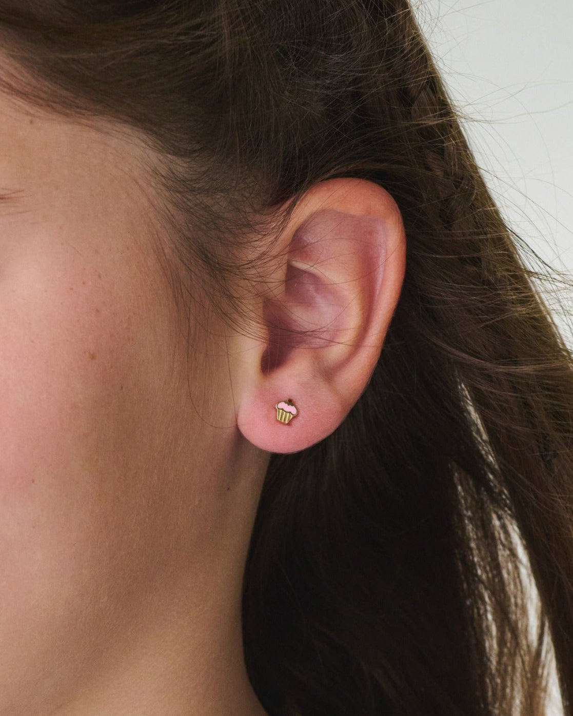 Cupcake Gold Earring