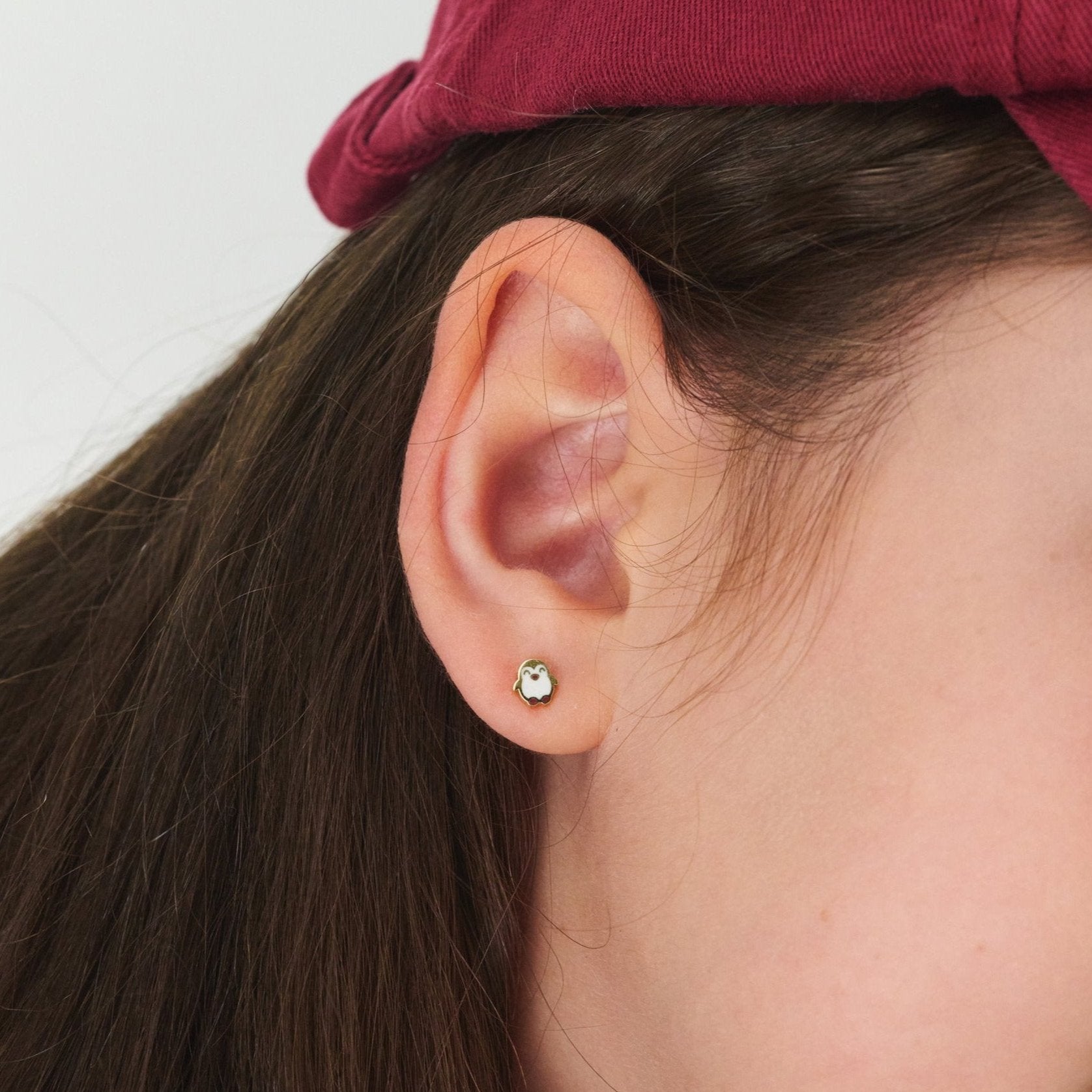 Penguin Gold Earring