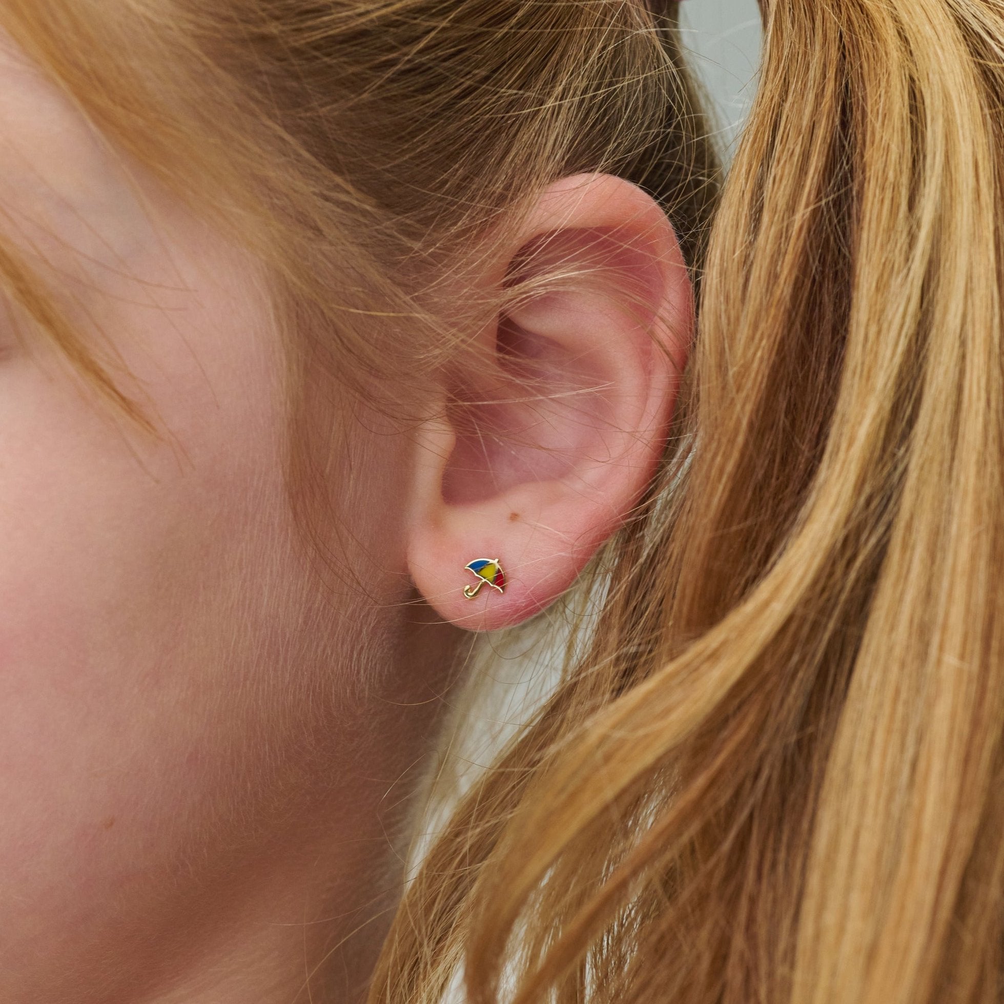 Umbrella Gold Earring