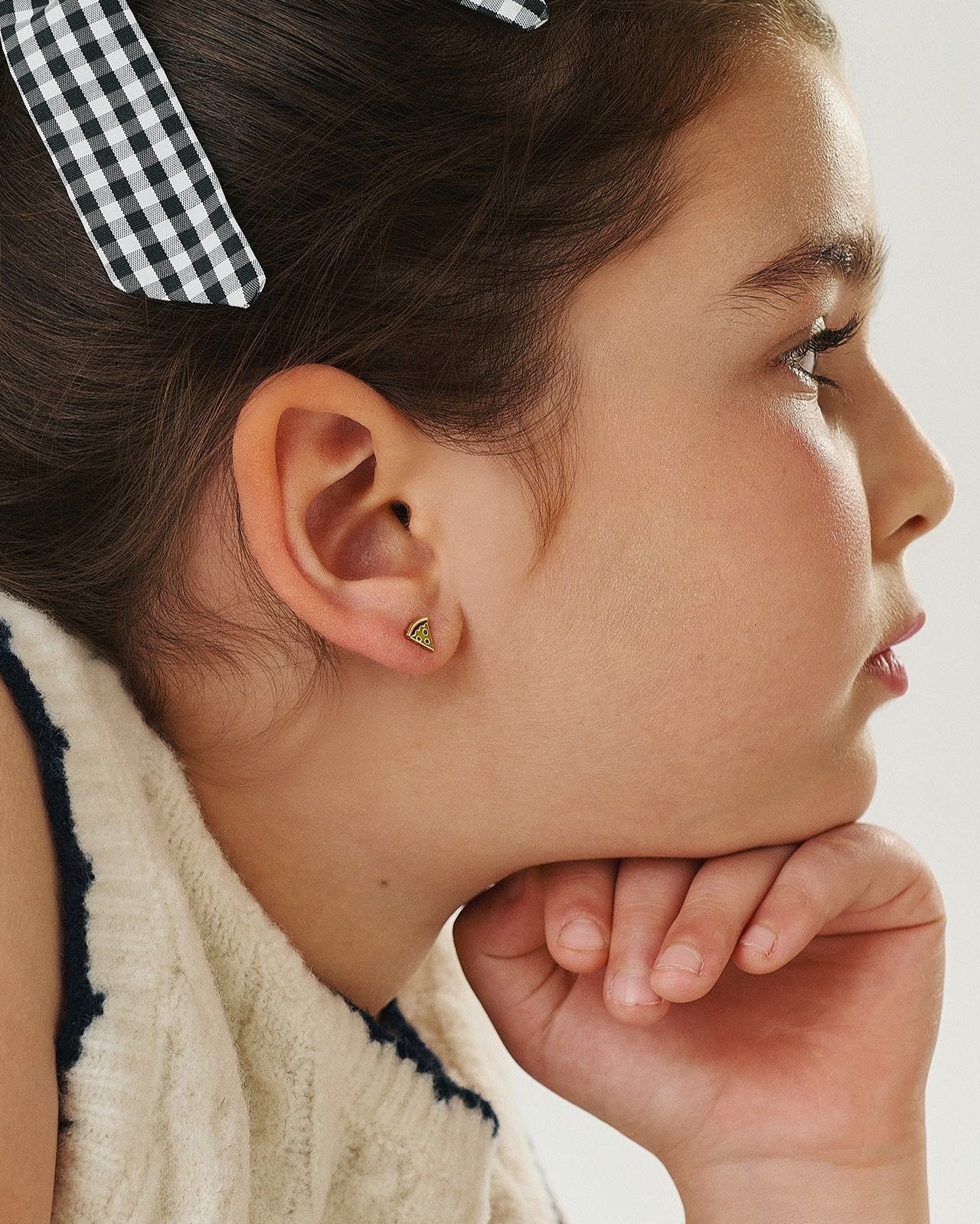 Pizza Gold Earring
