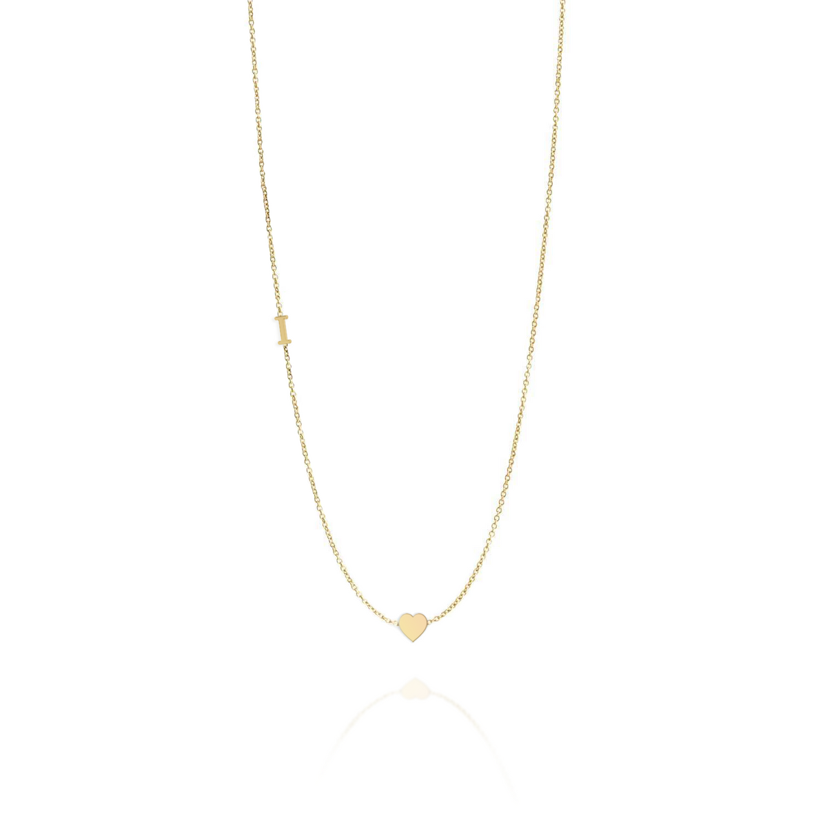 Small English letter Necklace With Gold Heart