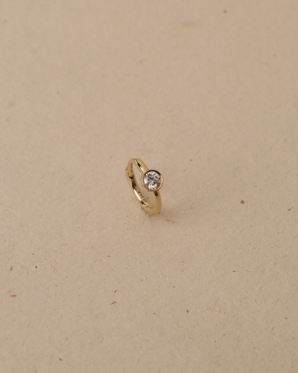 Enlarged Alexis mini Hoop Gold Earring Diamond
