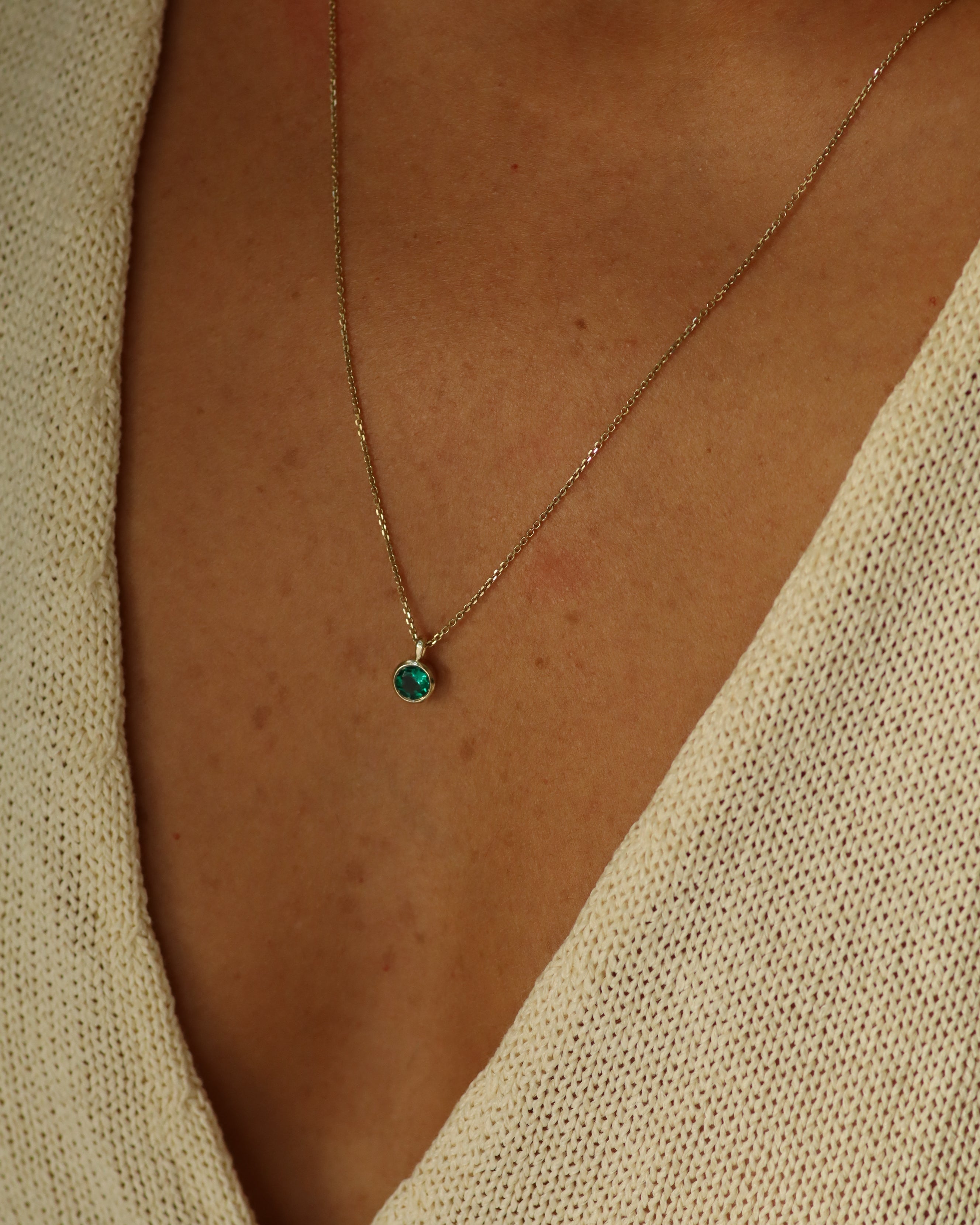 Margarita Gold Necklace Emerald