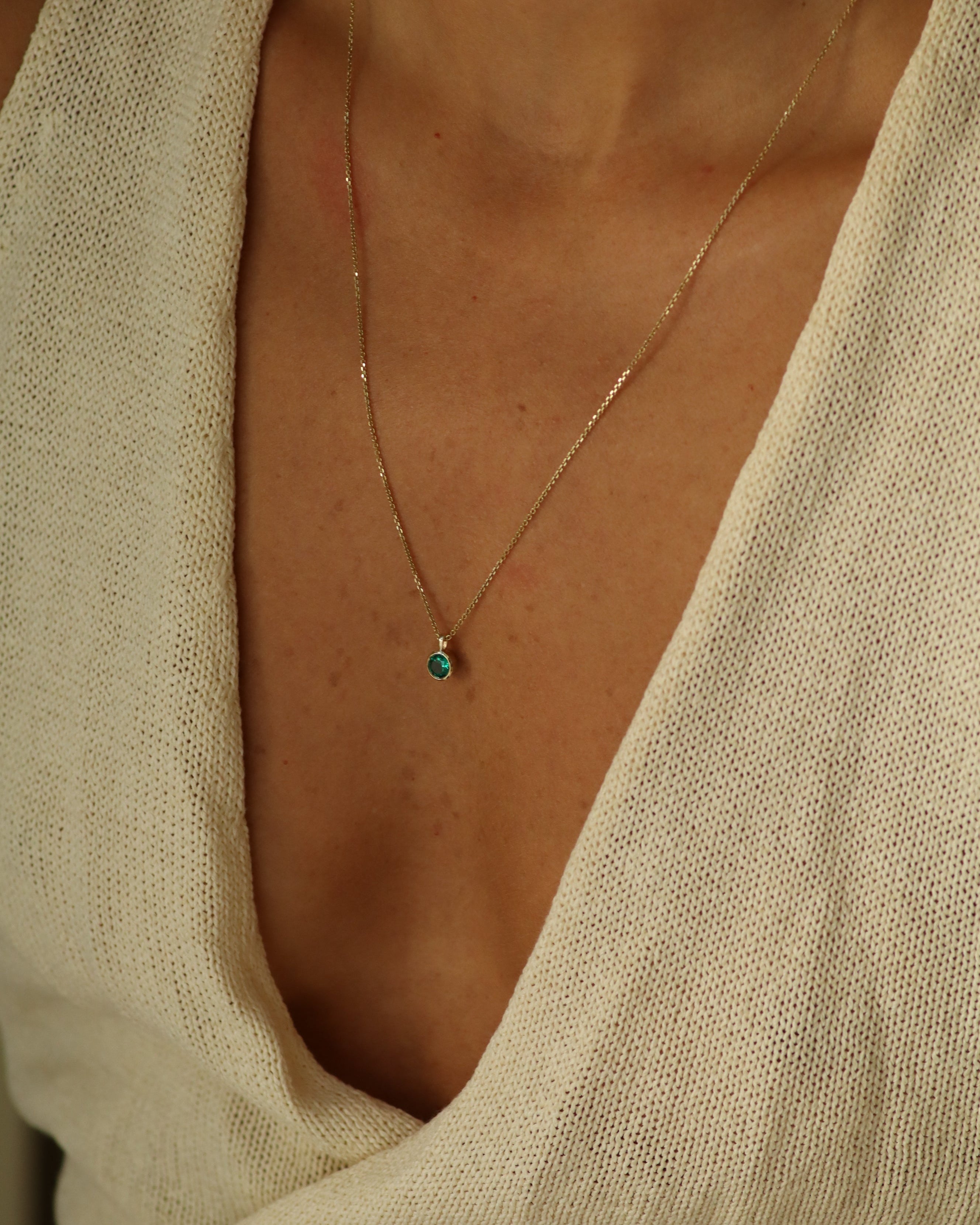 Margarita Gold Necklace Emerald