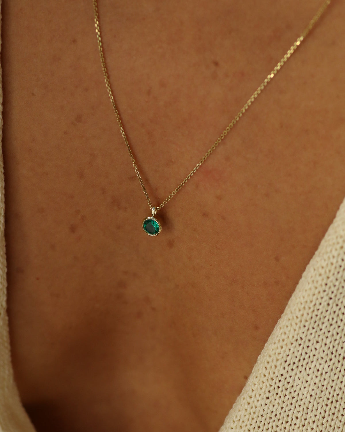 Margarita Gold Necklace Emerald
