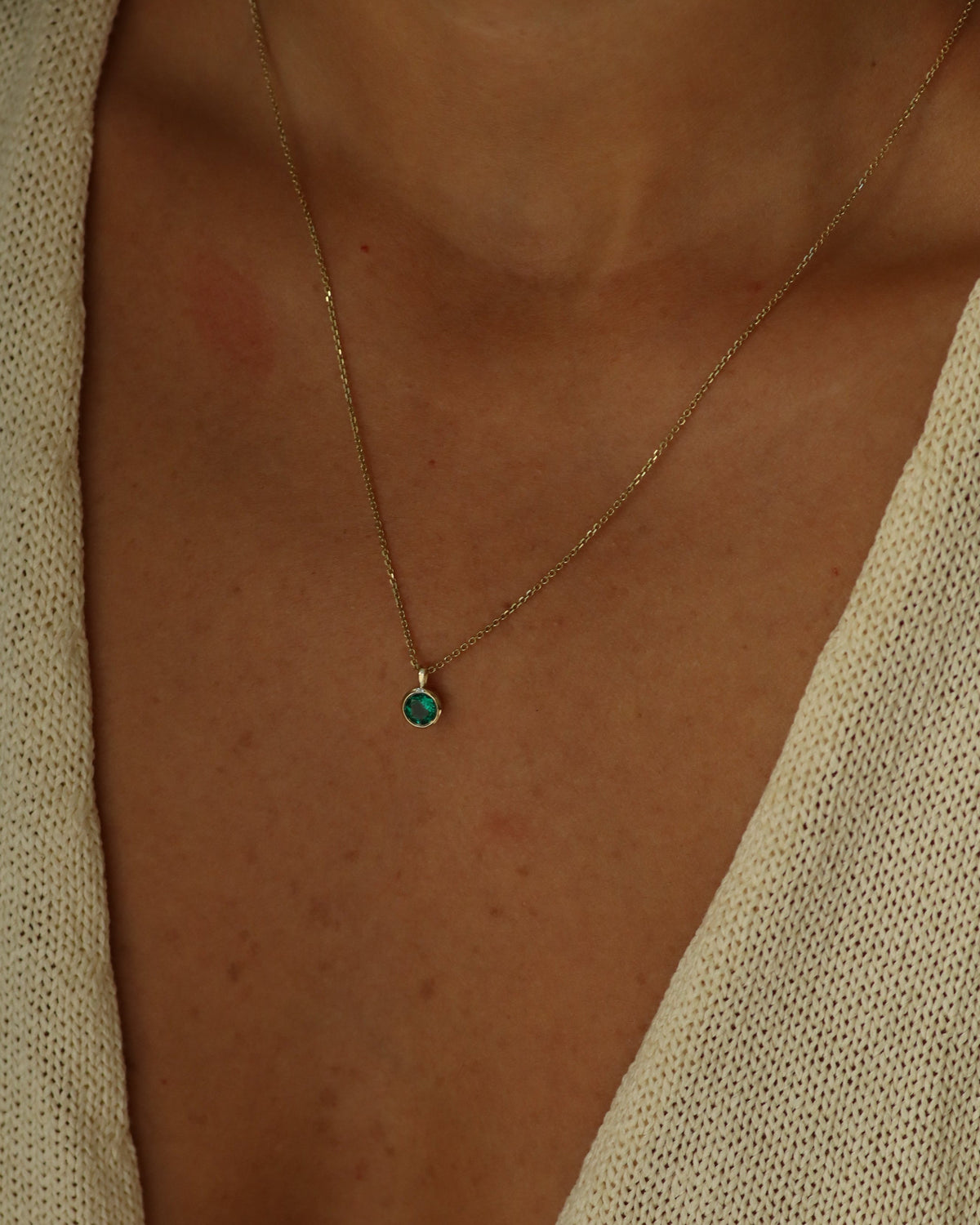 Margarita Gold Necklace Emerald