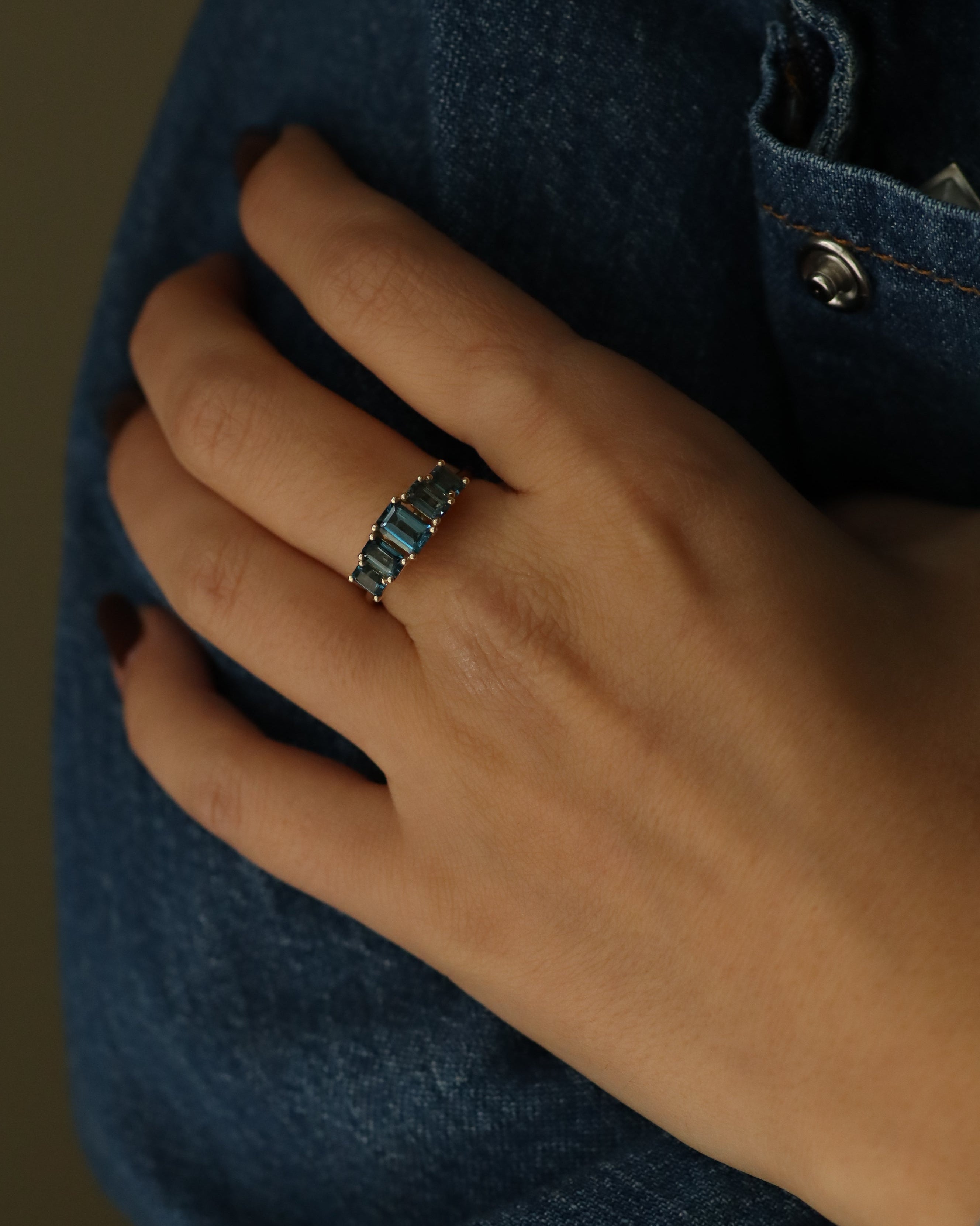 Alexandrina Gold Ring With blue topaz