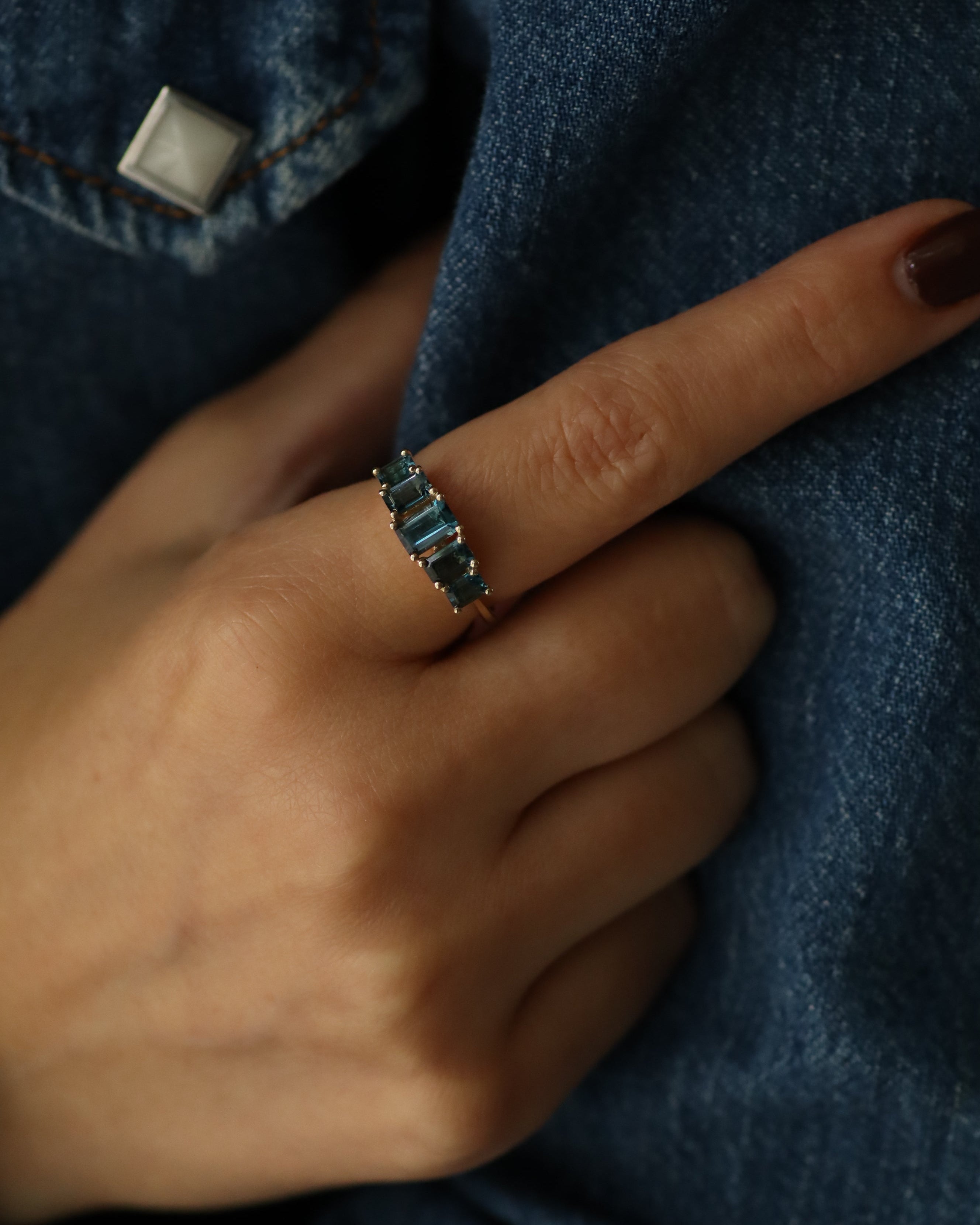 Alexandrina Gold Ring With blue topaz