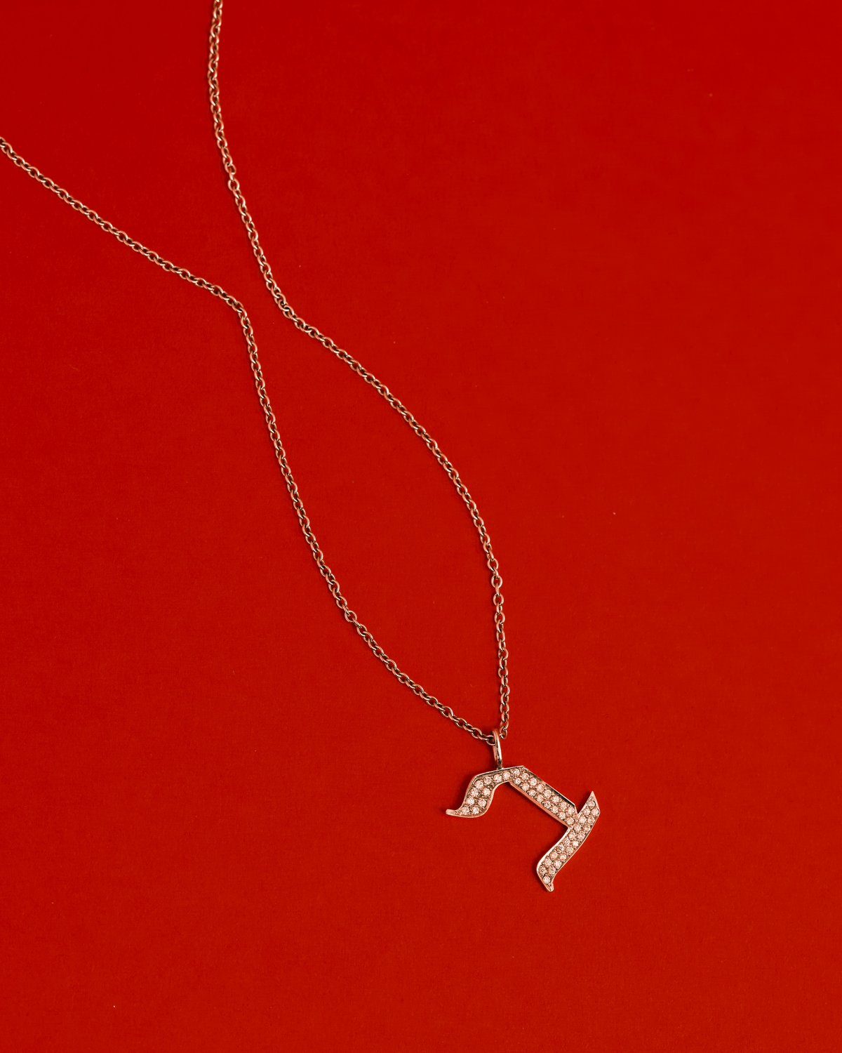 Letter Necklace - Large Aleph-Bet Encrusted Pendant